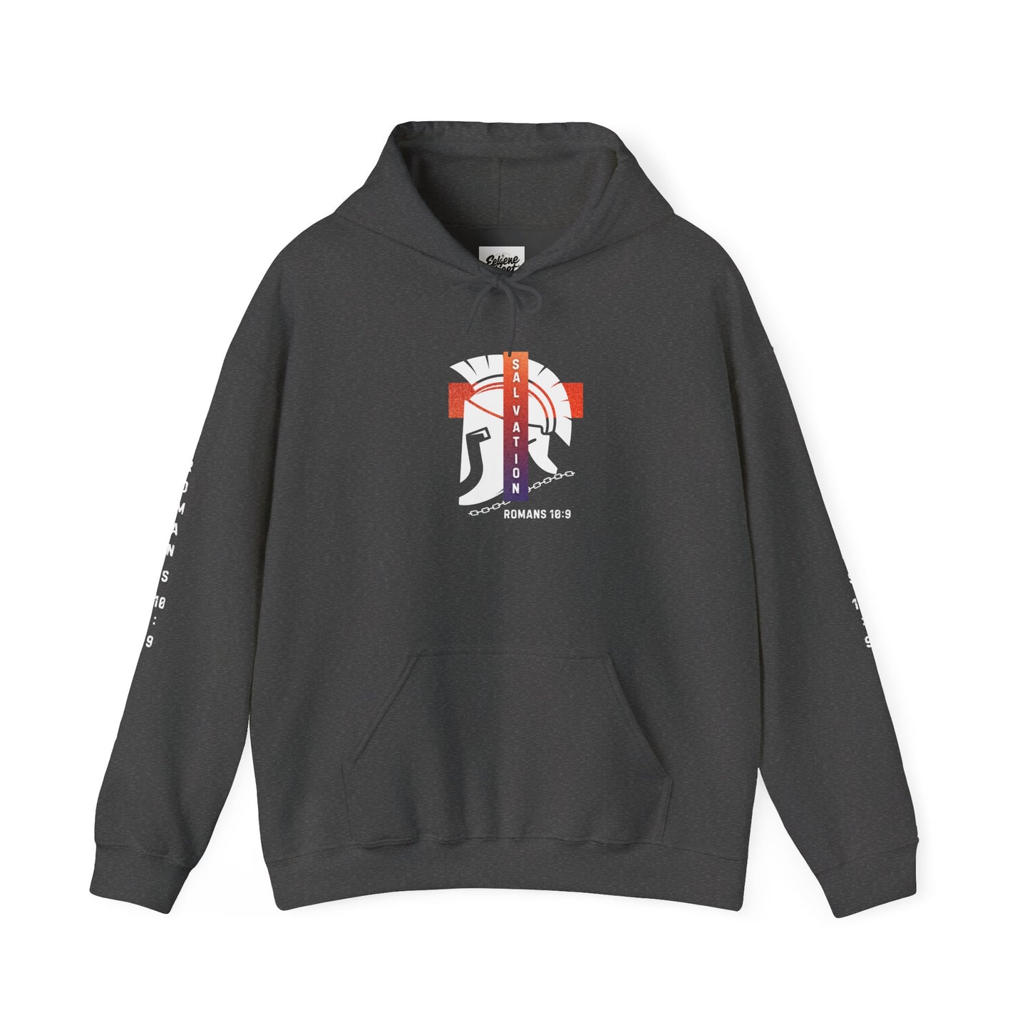 Christian Faith Hoodie with Roman 10:9 and Ephesians 6:17 Design