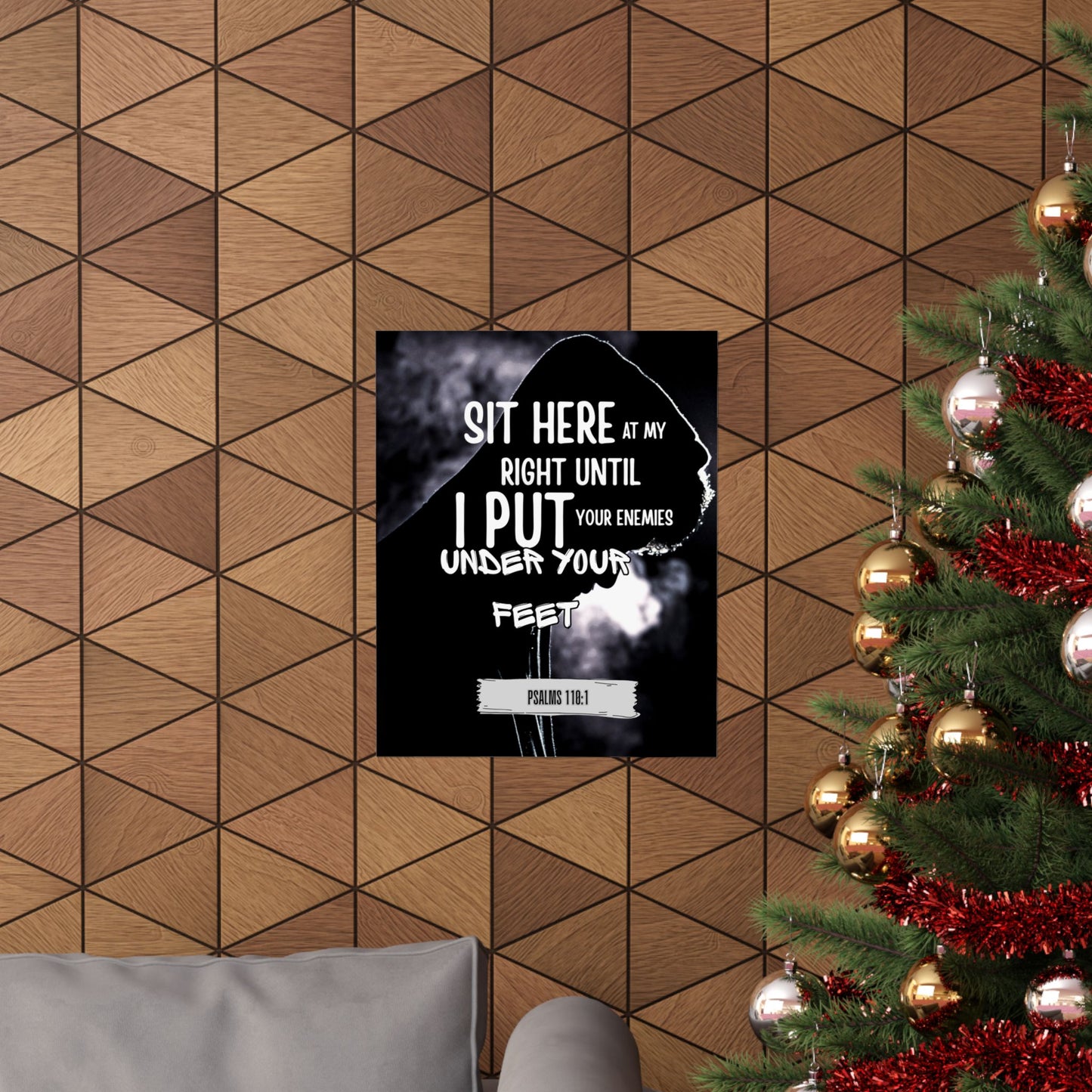 Vertical Poster - Psalm 110:1 God's Authority and Power Statement Design