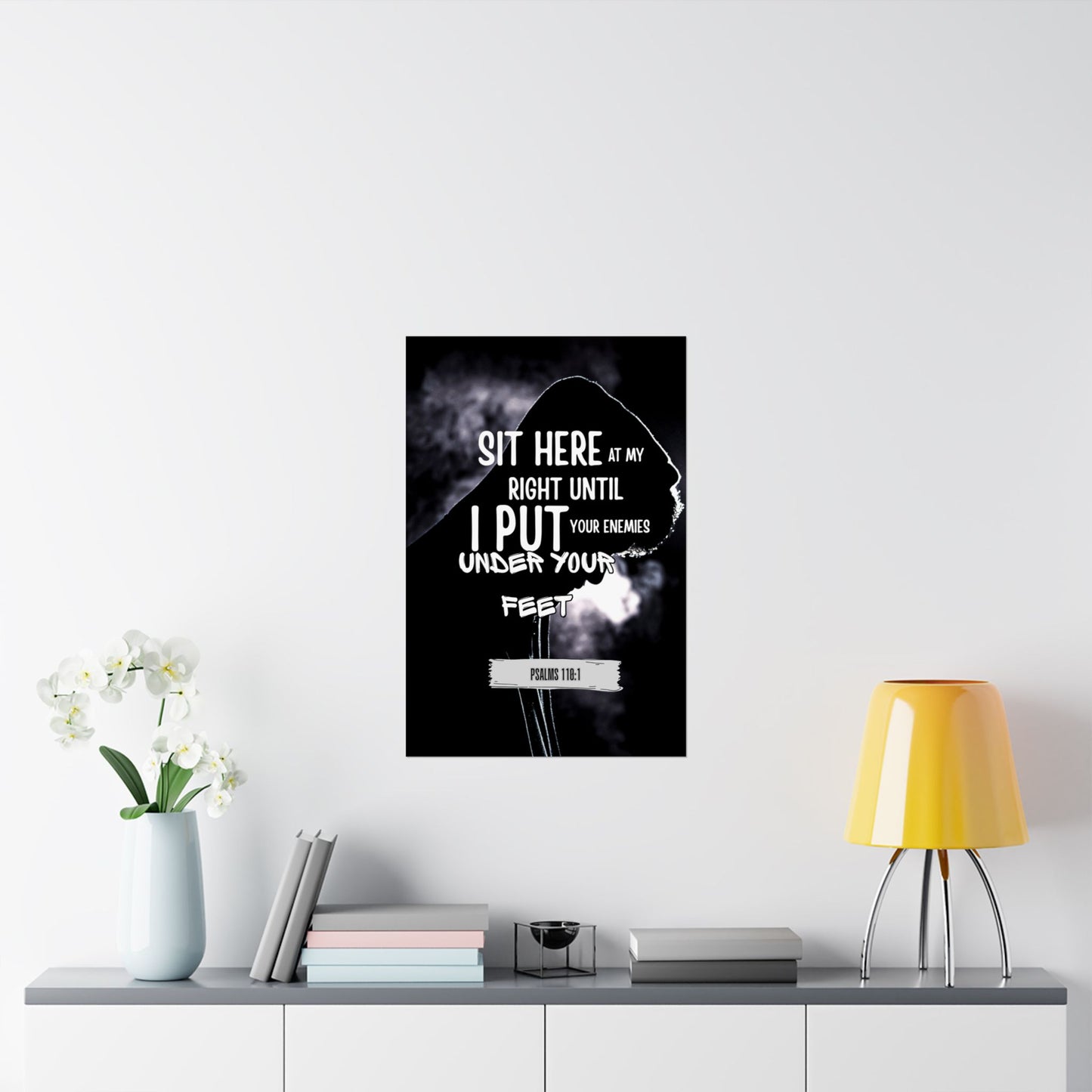 Vertical Poster - Psalm 110:1 God's Authority and Power Statement Design