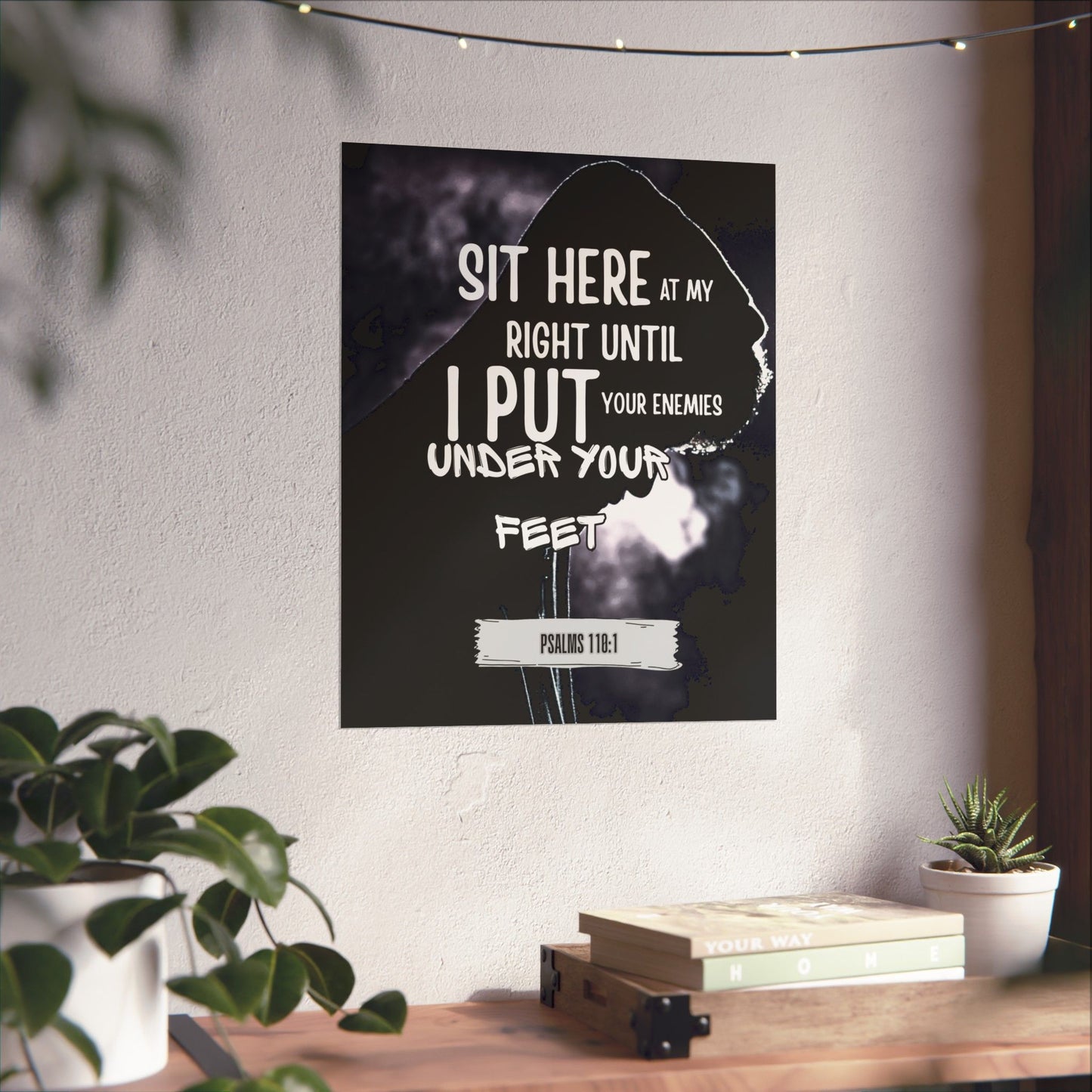 Vertical Poster - Psalm 110:1 God's Authority and Power Statement Design