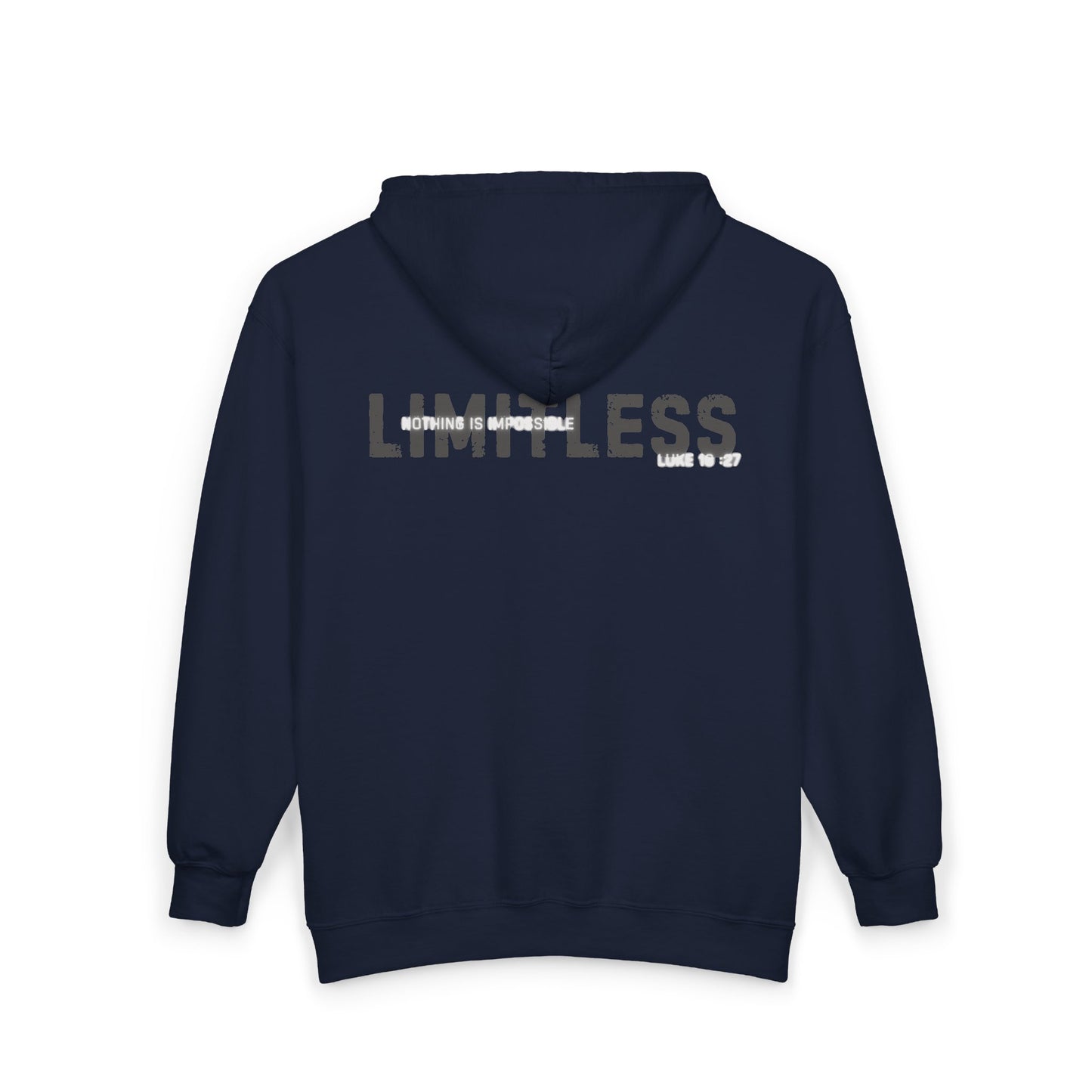 Full Zip Hooded Sweatshirt - Luke 18:27 'Nothing is Impossible with God' Design