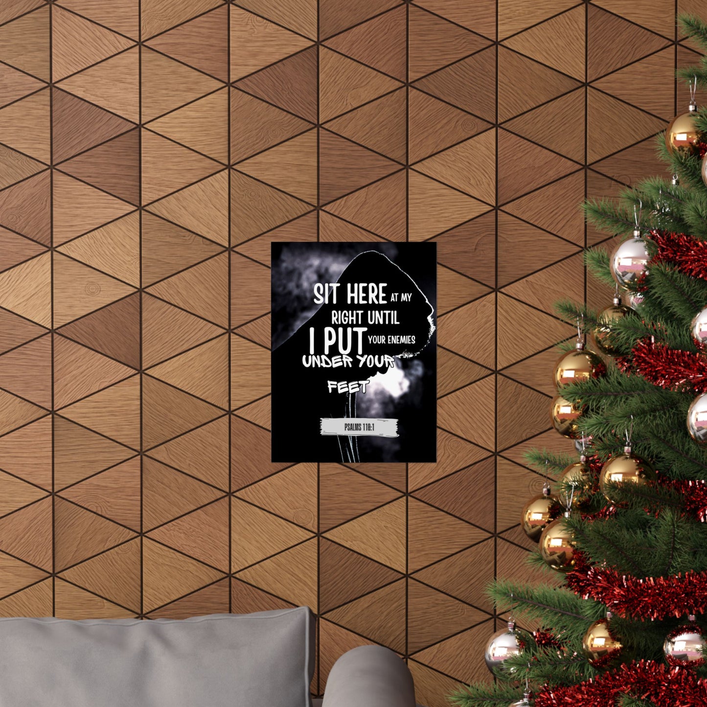 Vertical Poster - Psalm 110:1 God's Authority and Power Statement Design