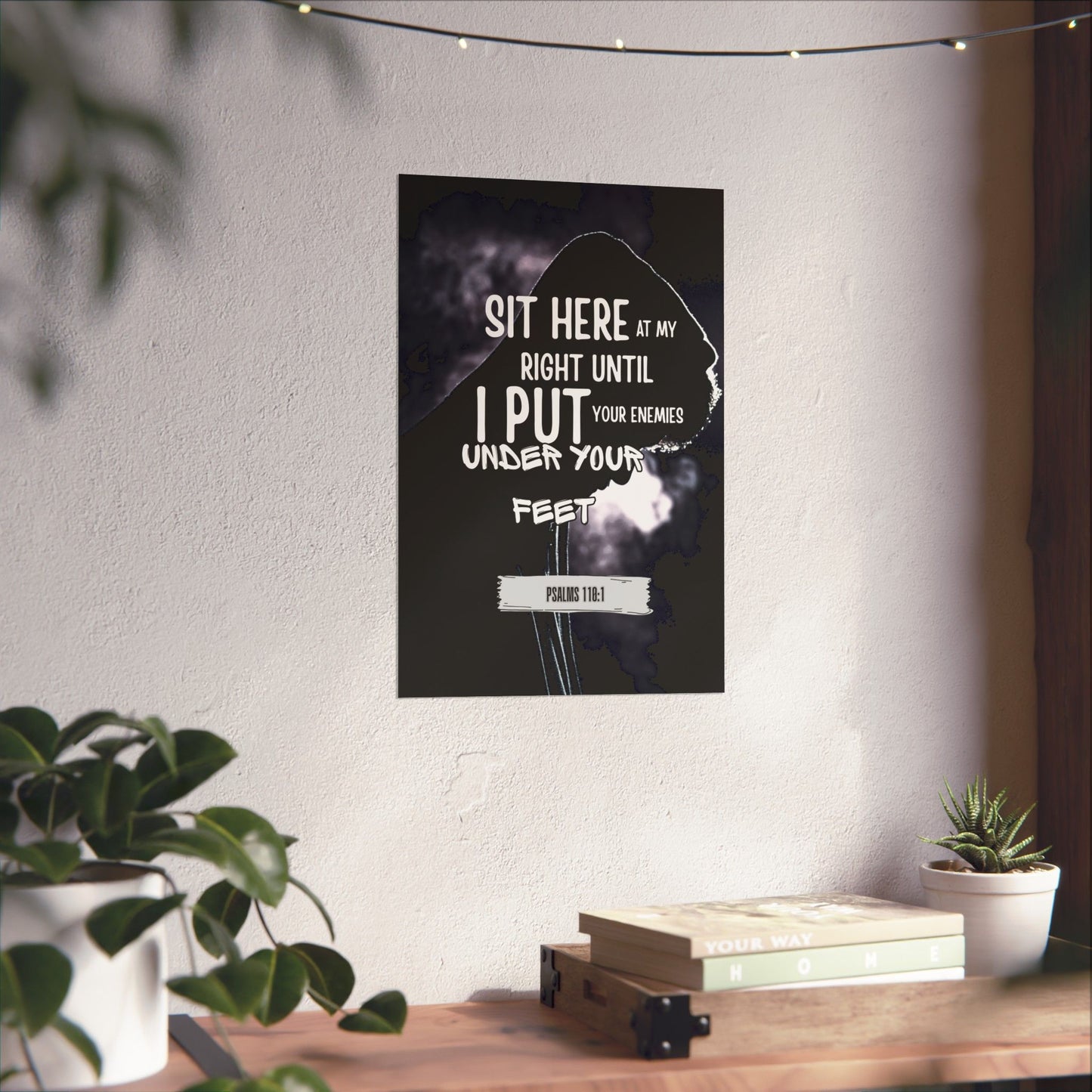 Vertical Poster - Psalm 110:1 God's Authority and Power Statement Design