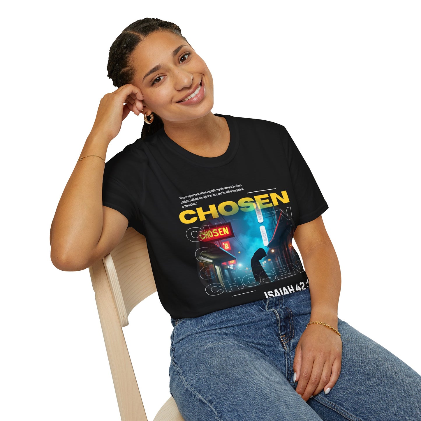 Isaiah 42:1 Unisex T-Shirt - Chosen by the Most High God Design