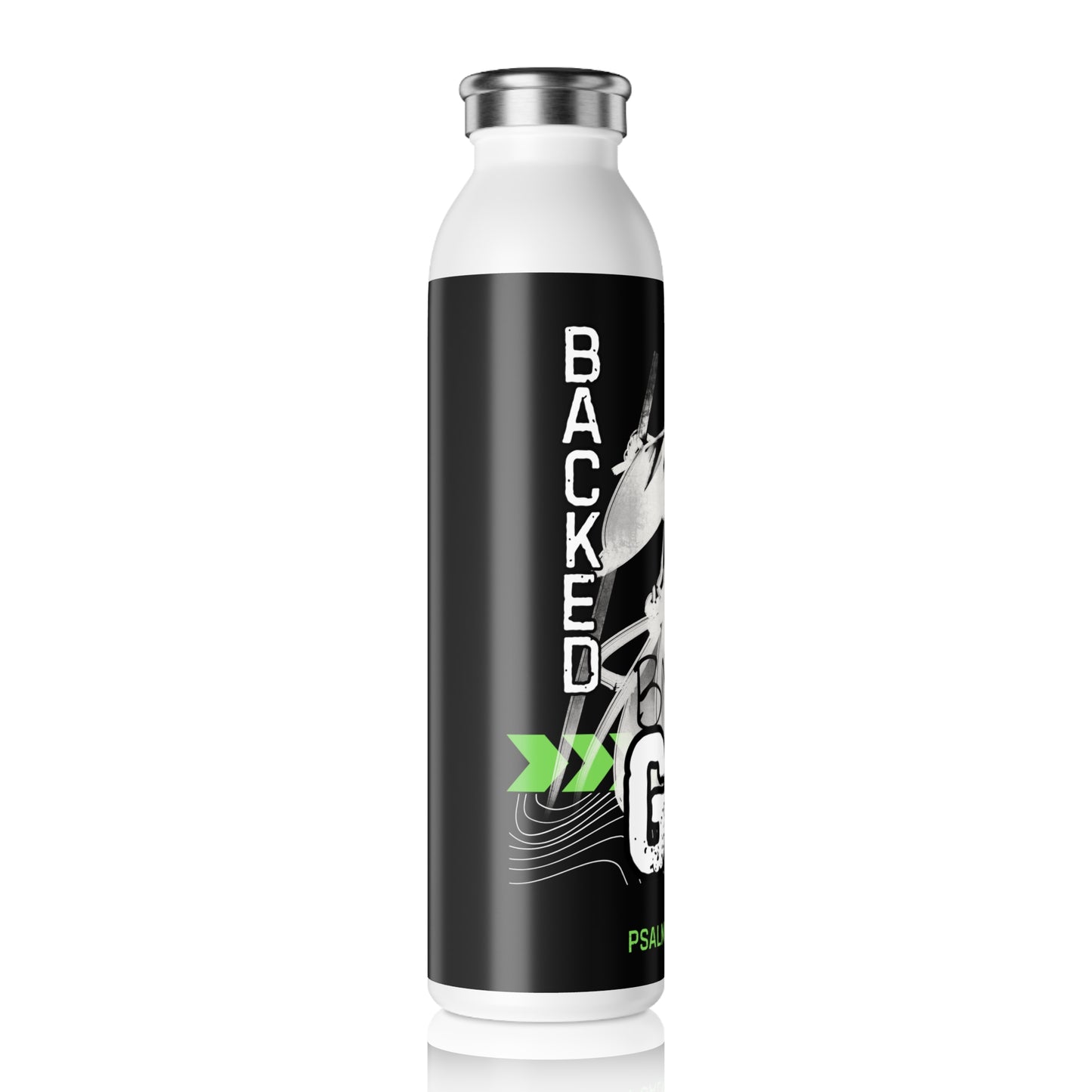 Christian Slim Water Bottle - Psalms 56:9-11 Design