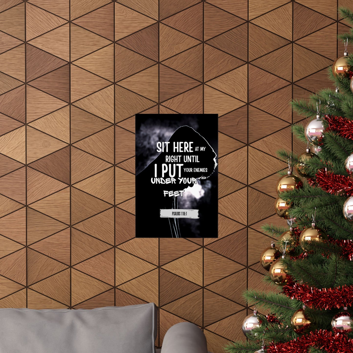 Vertical Poster - Psalm 110:1 God's Authority and Power Statement Design