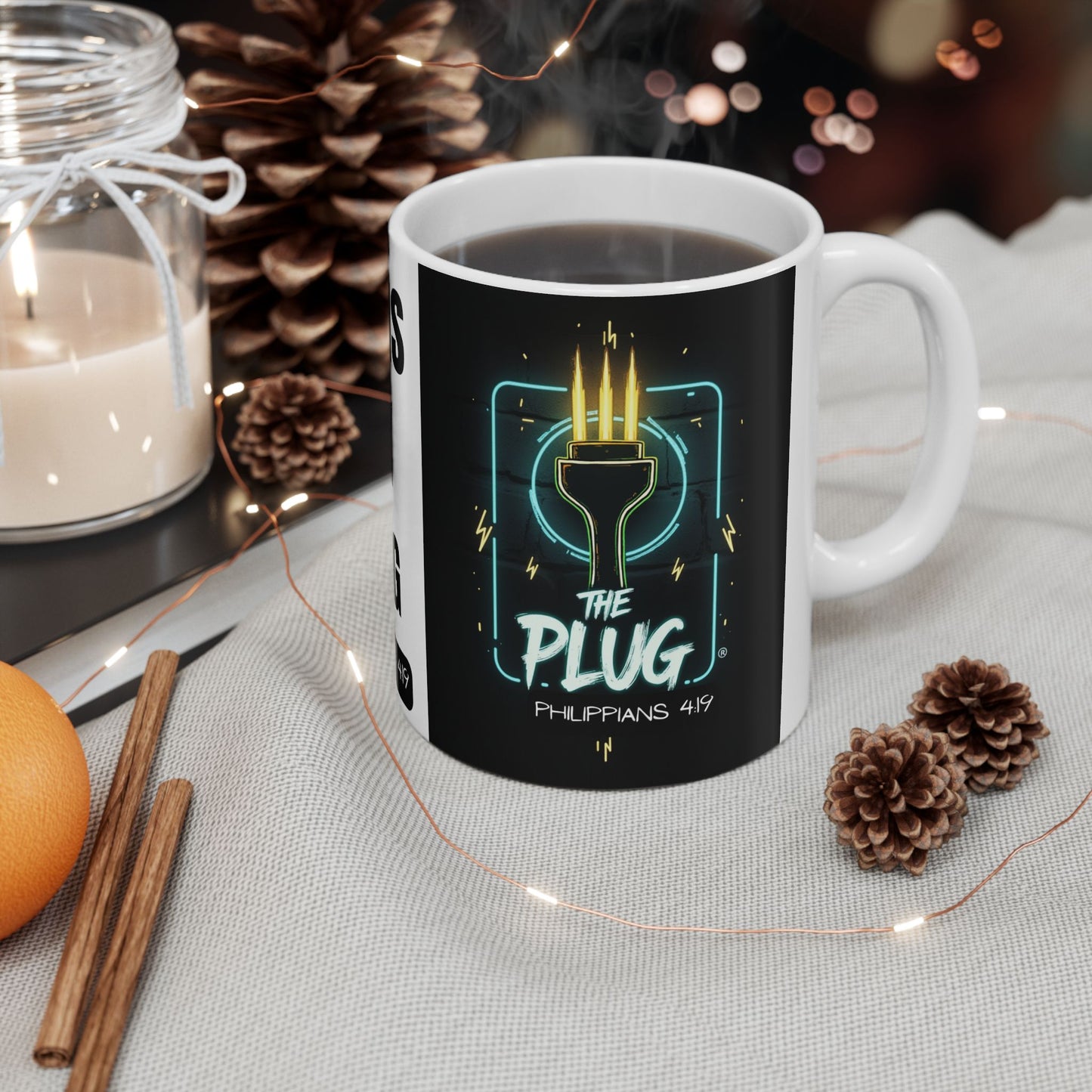Mug - Philippians 4:19 'The Plug' Design Ceramic Mug (11oz, 15oz)