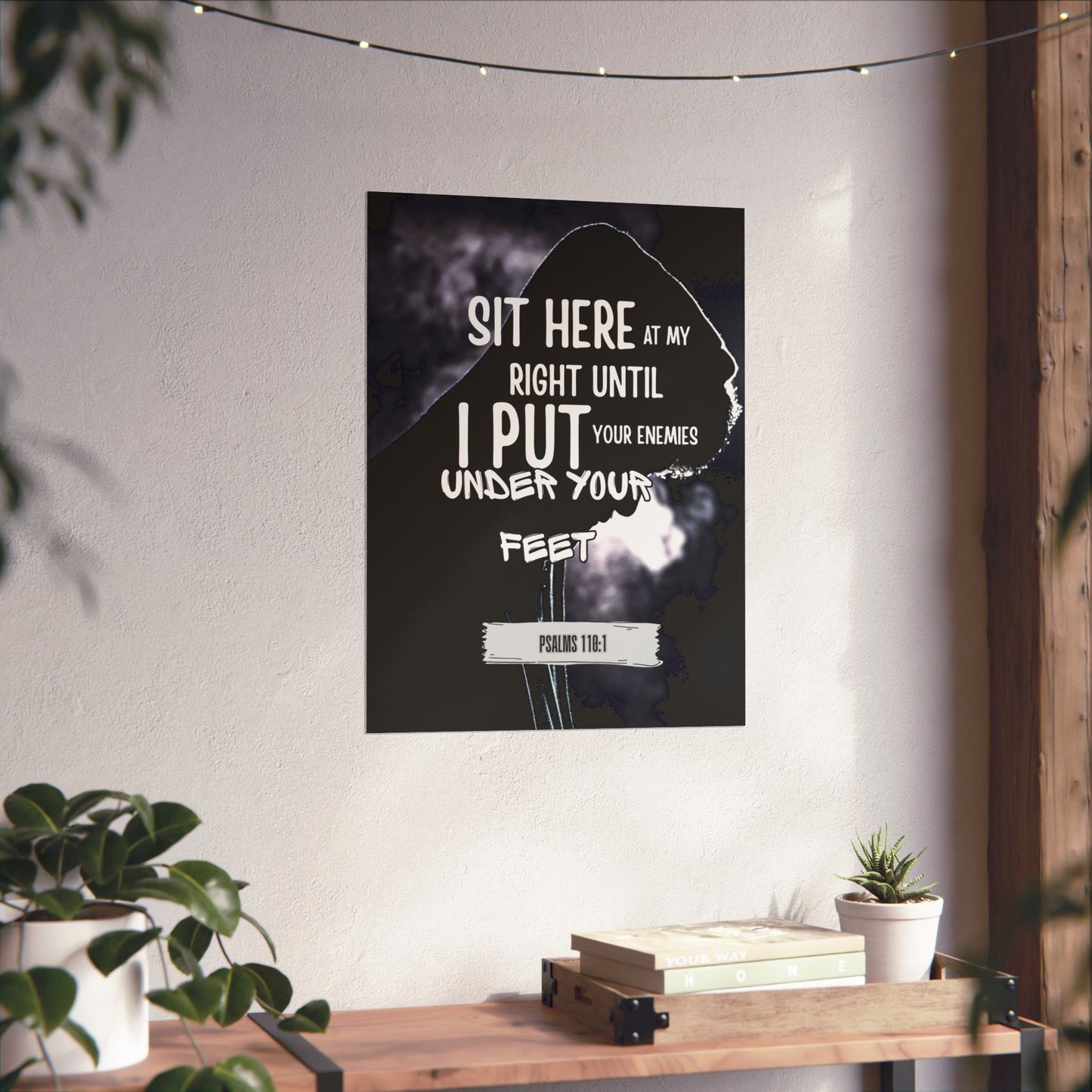 Vertical Poster - Psalm 110:1 God's Authority and Power Statement Design