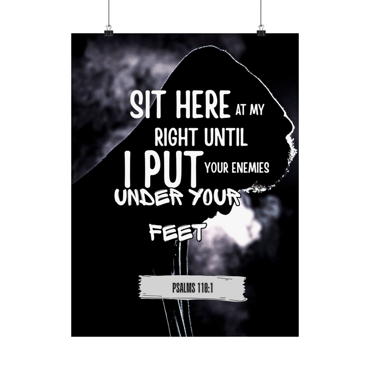Vertical Poster - Psalm 110:1 God's Authority and Power Statement Design