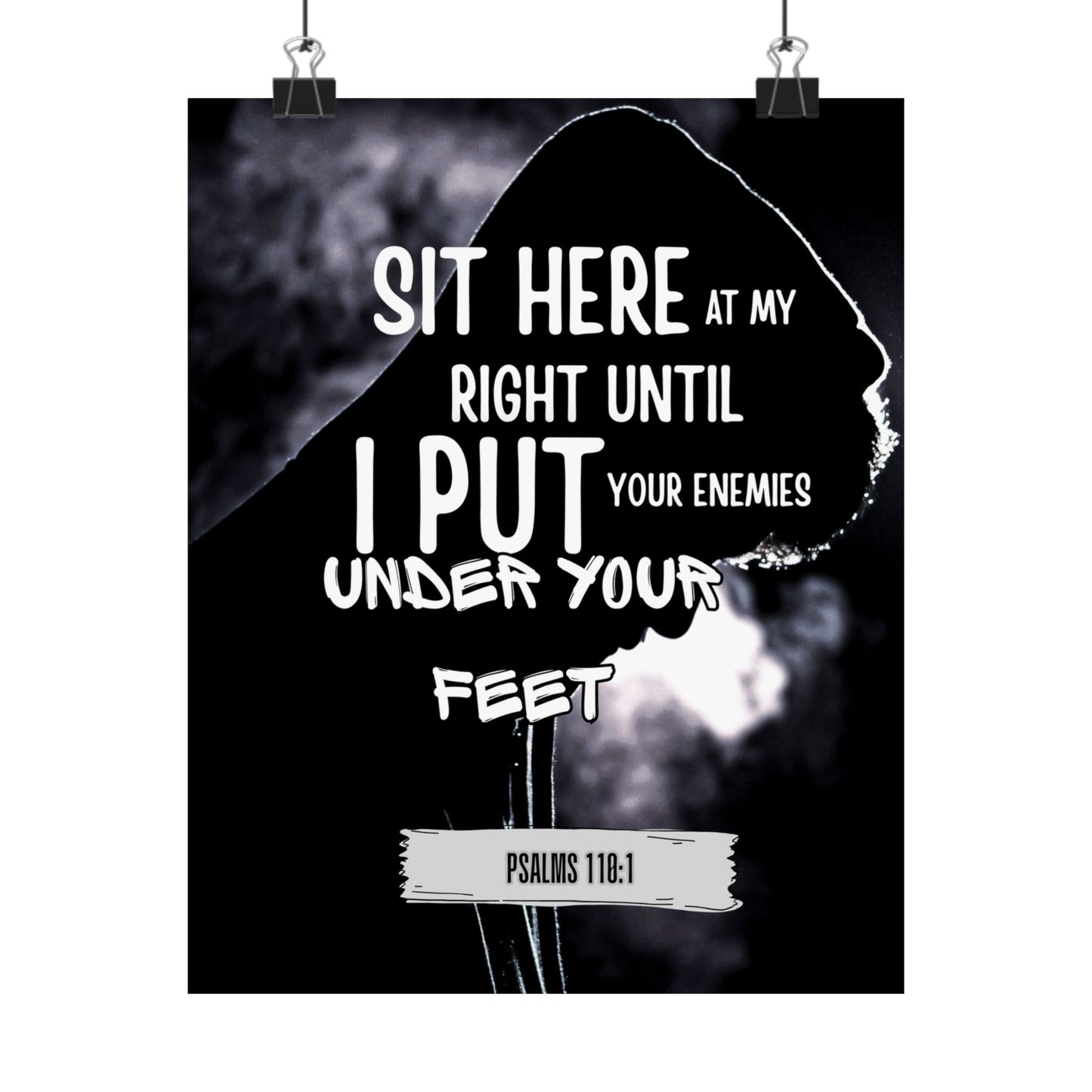 Vertical Poster - Psalm 110:1 God's Authority and Power Statement Design