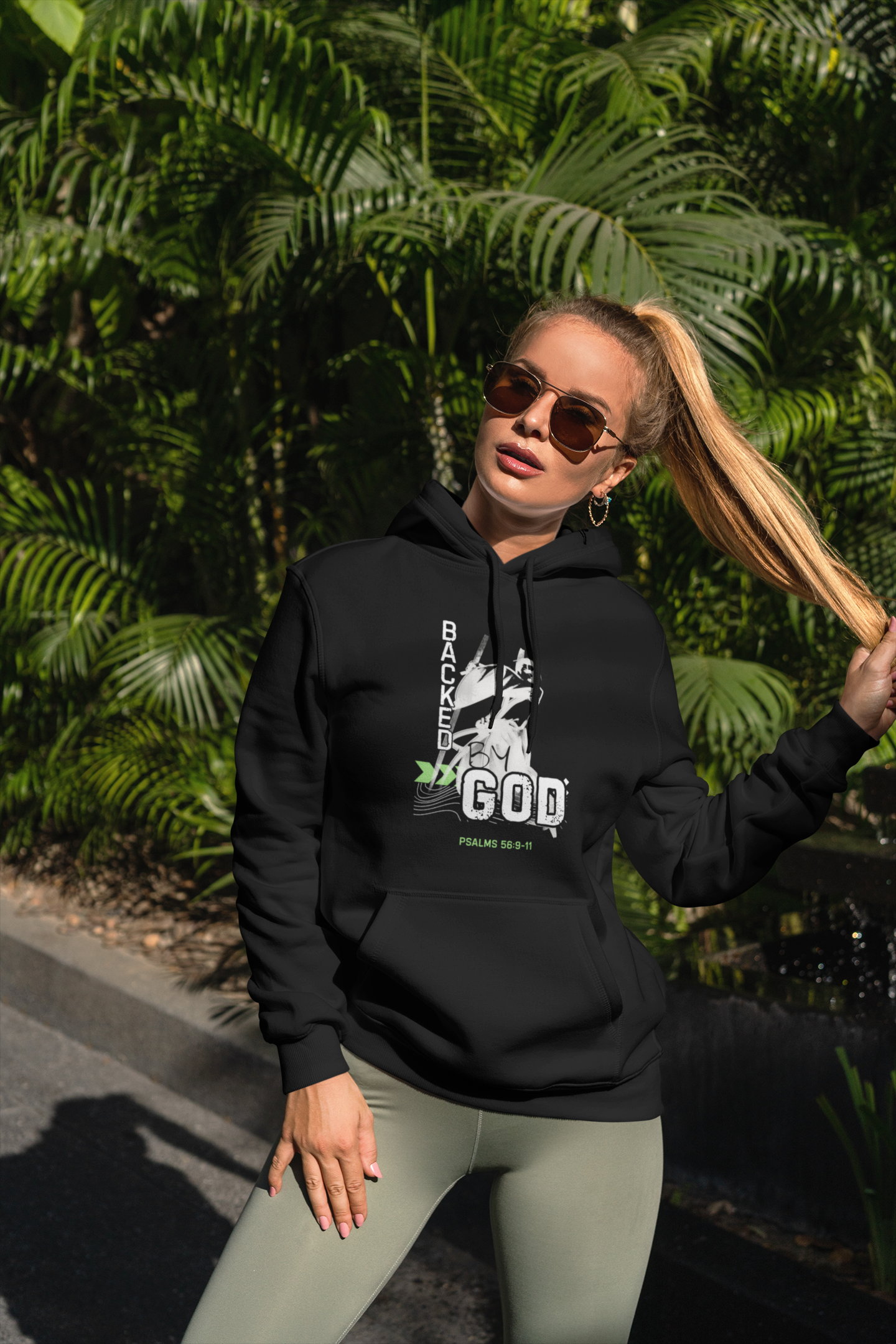 Fleece Hoodie - God's Protection Psalm 56:9-11
