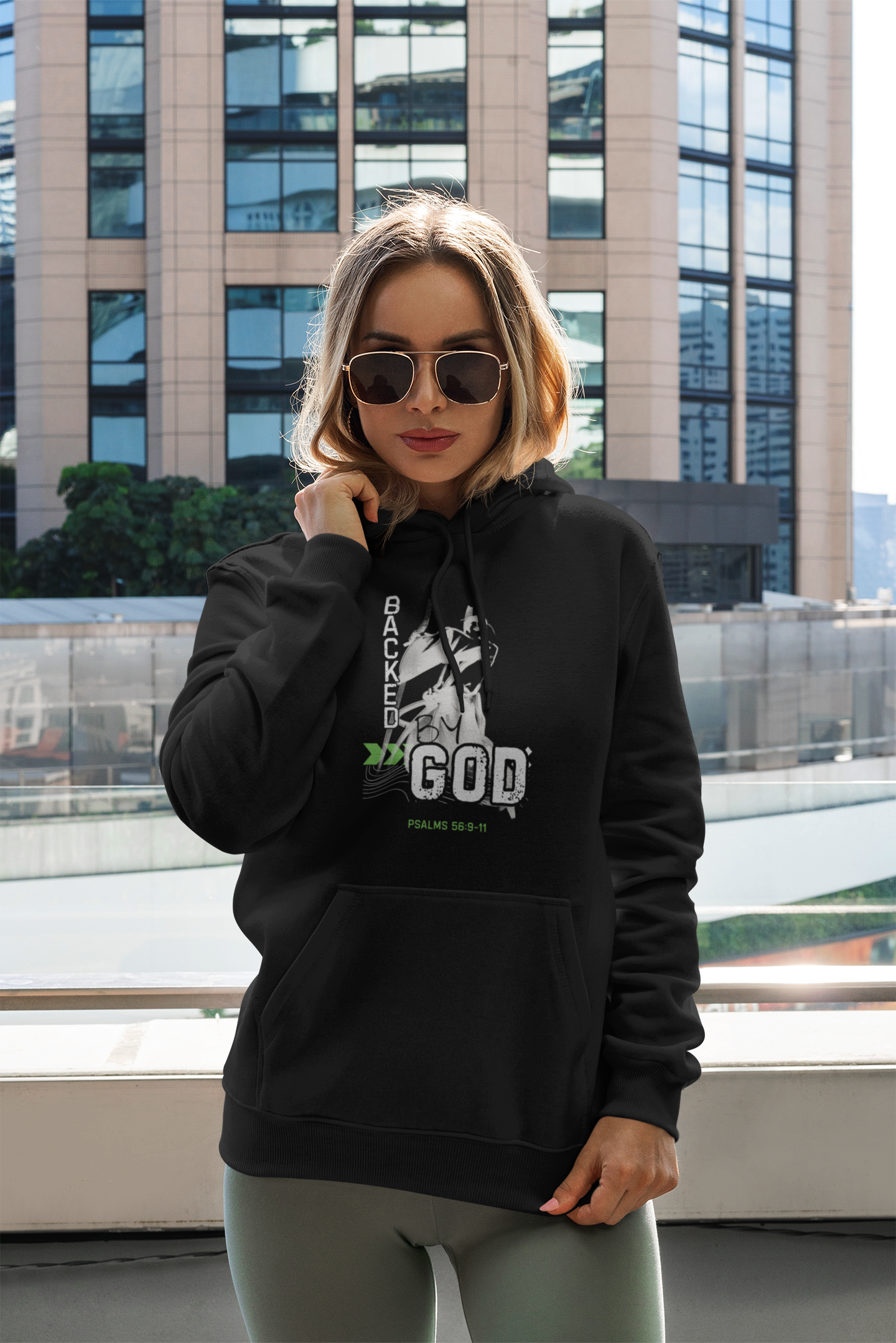 Fleece Hoodie - God's Protection Psalm 56:9-11