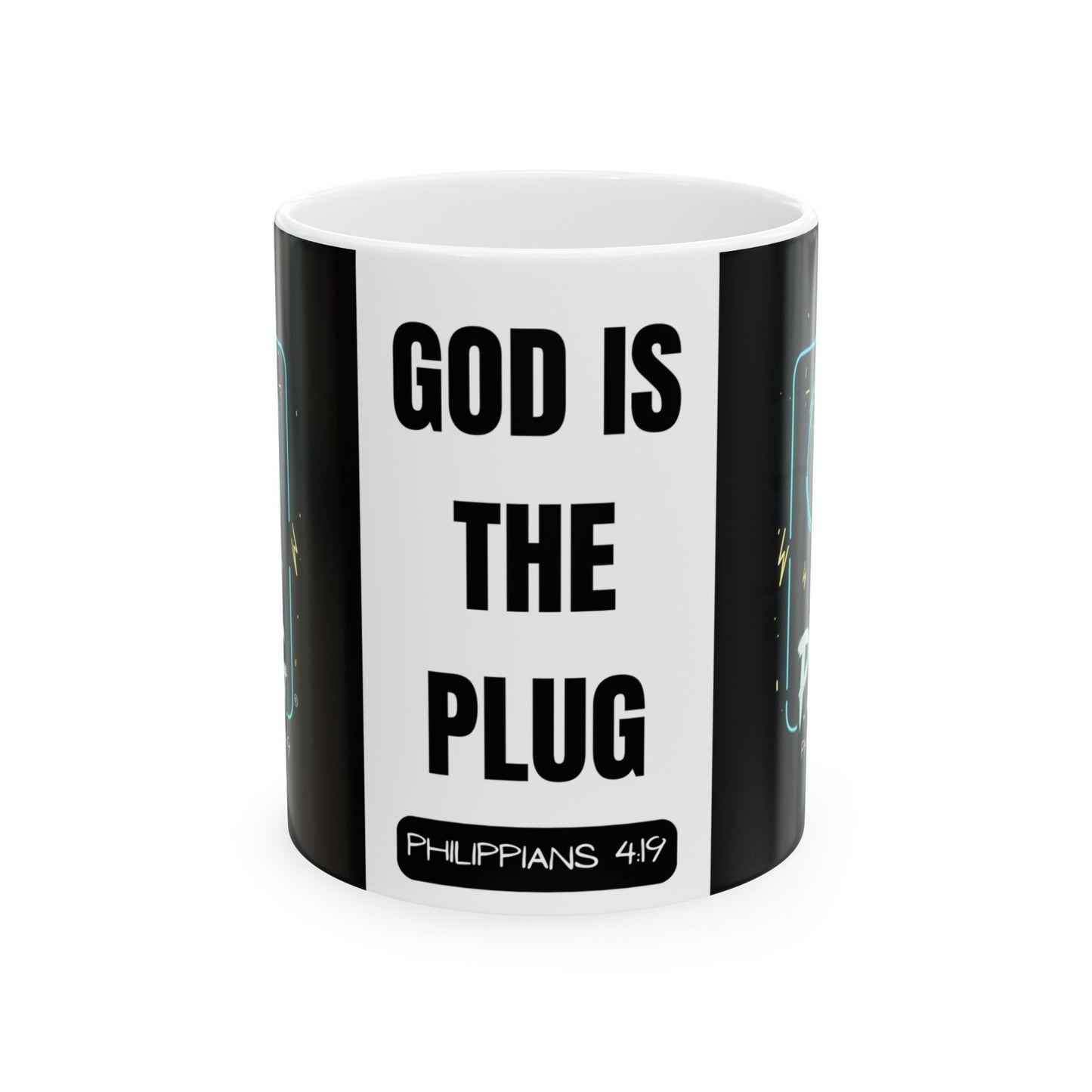 Mug - Philippians 4:19 'The Plug' Design Ceramic Mug (11oz, 15oz)