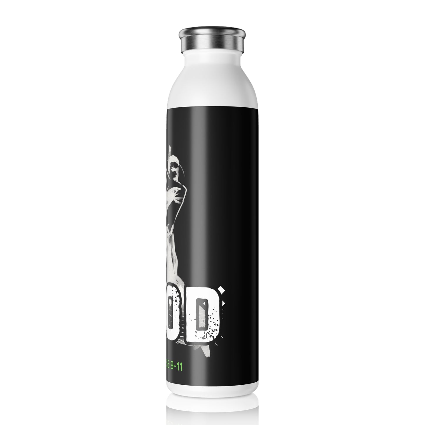 Christian Slim Water Bottle - Psalms 56:9-11 Design