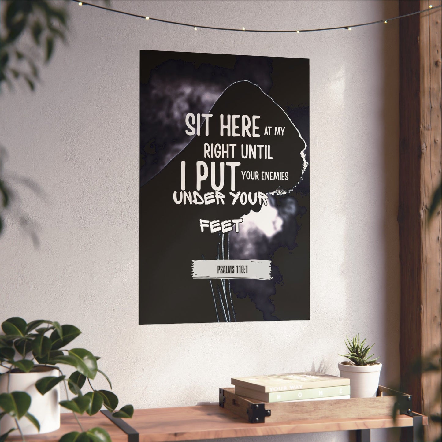 Vertical Poster - Psalm 110:1 God's Authority and Power Statement Design
