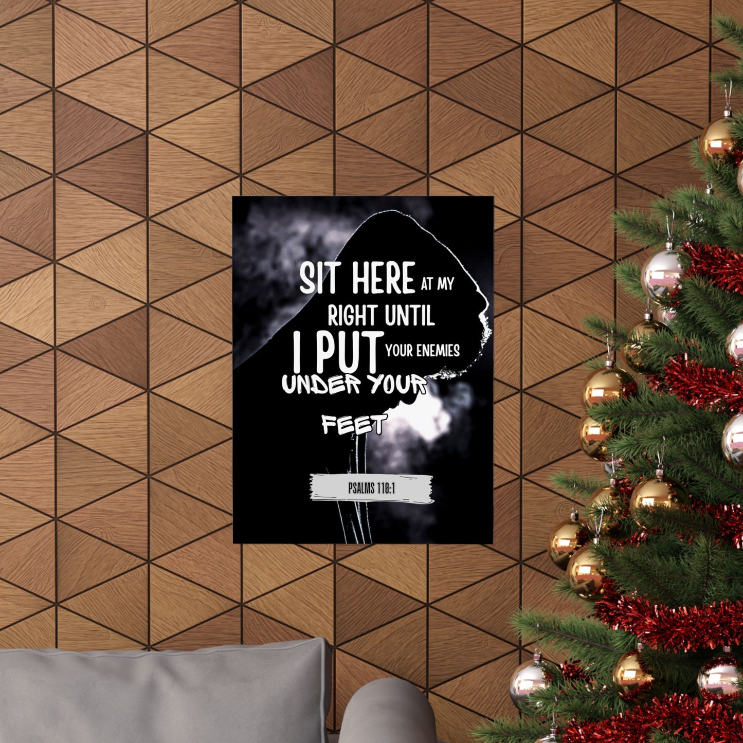 Vertical Poster - Psalm 110:1 God's Authority and Power Statement Design