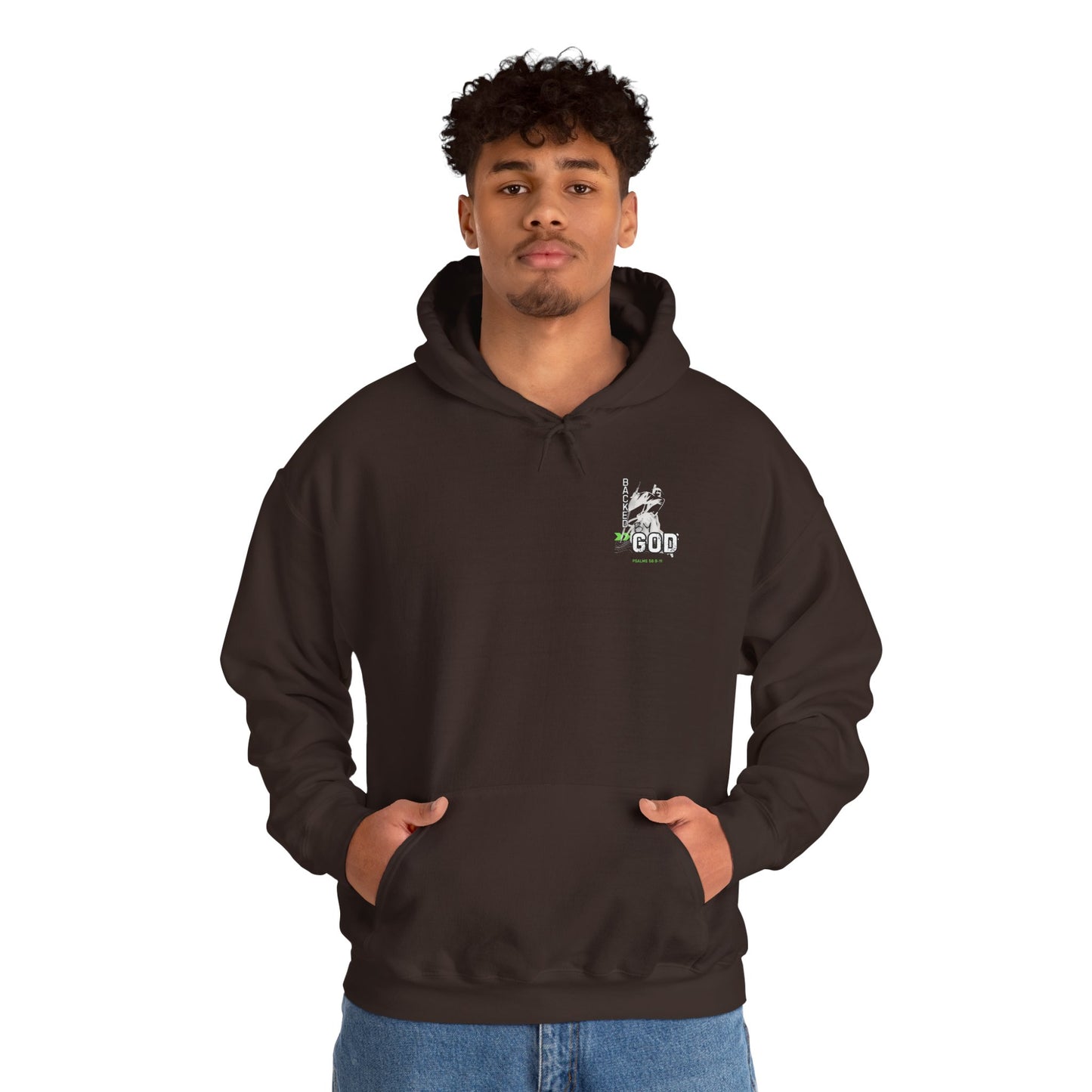 Backed By God Hoodie — Psalm 56:9-11 Faith Sweatshirt