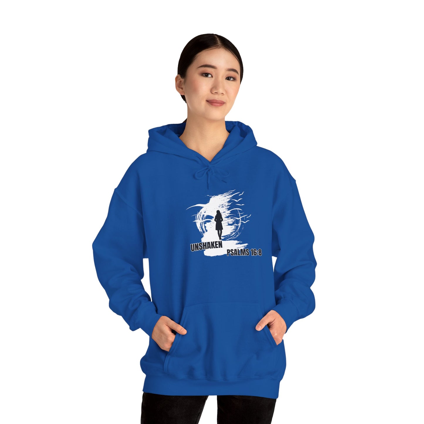 Unshaken Hoodie - Inspirational Psalm 16:8 Design for Women