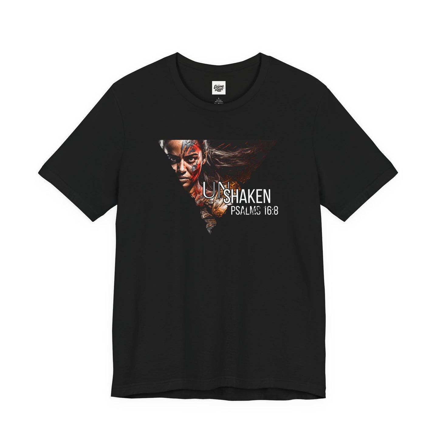 Unshaken Psalm 16:8 Tee — Faith-Inspired Women's Short Sleeve Shirt