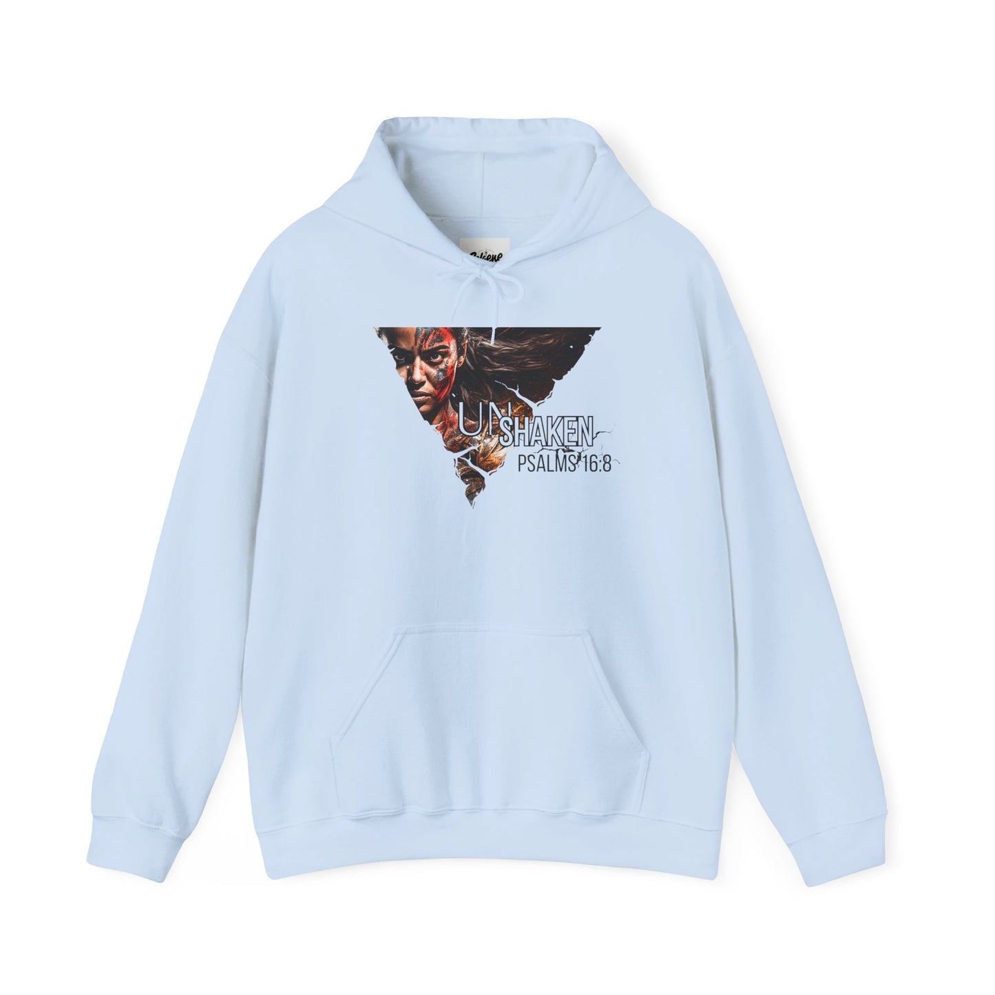 Unshaken Hoodie — Psalms 16:8 Christian Women's Faith Sweatshirt