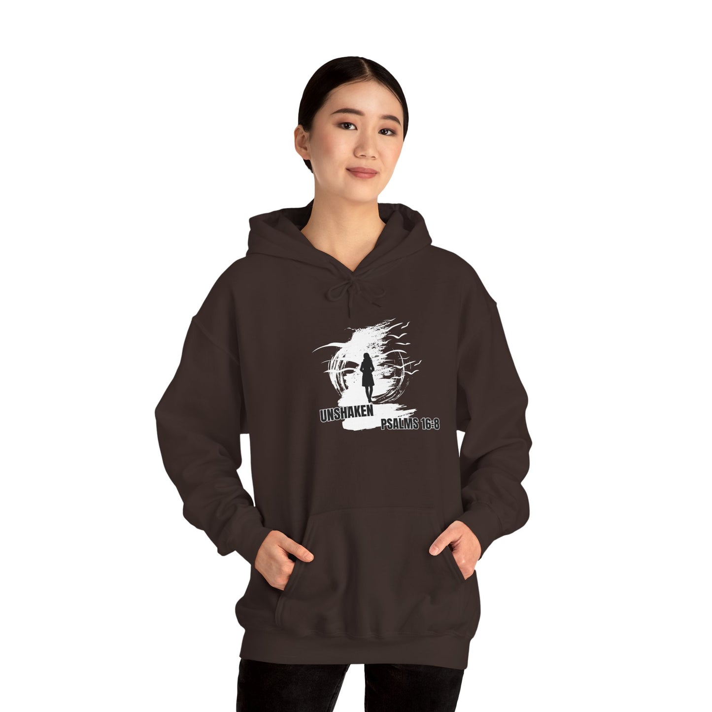 Unshaken Hoodie - Inspirational Psalm 16:8 Design for Women