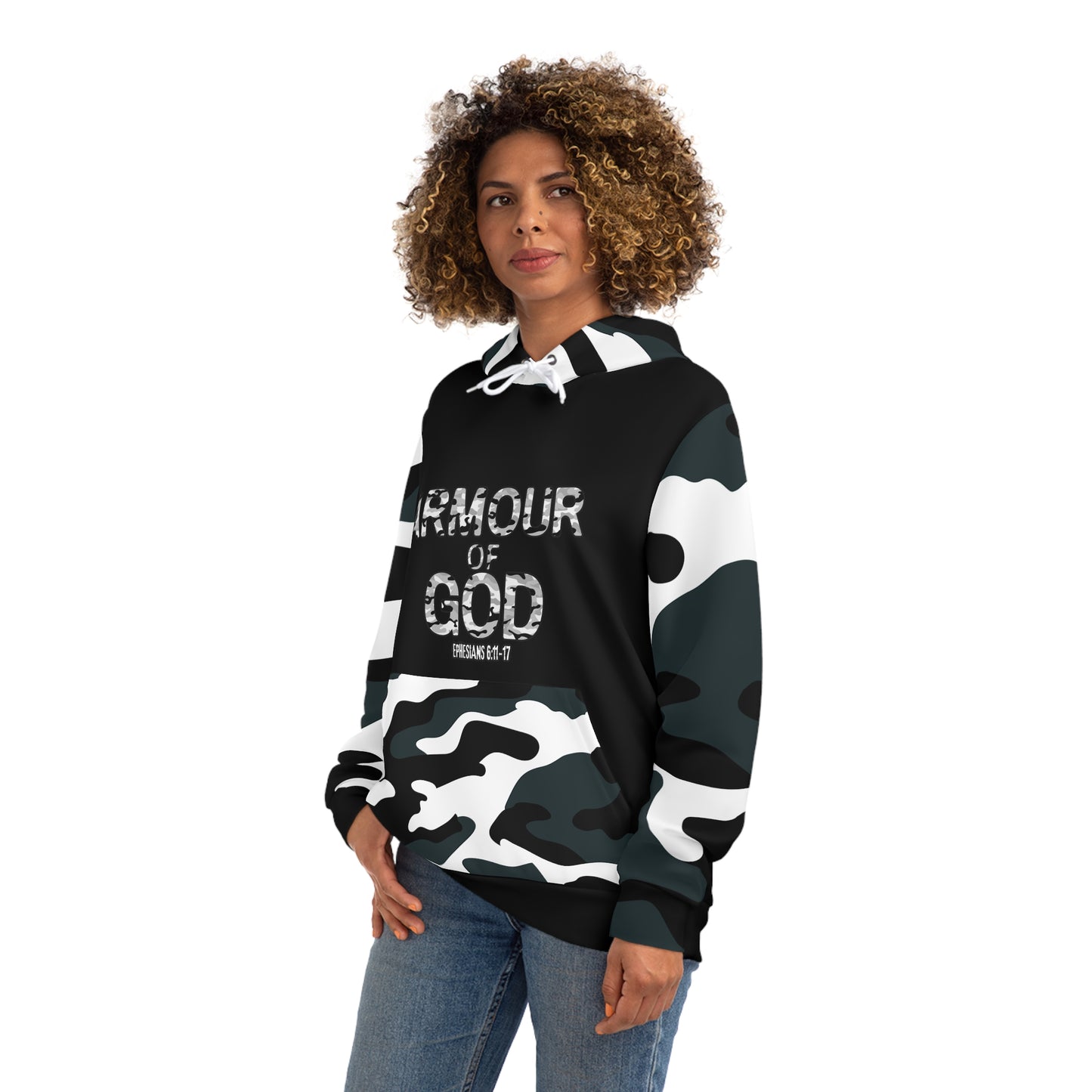 Armour of God Hoodie — Ephesians 6:11-17 Spiritual Protection Back Print