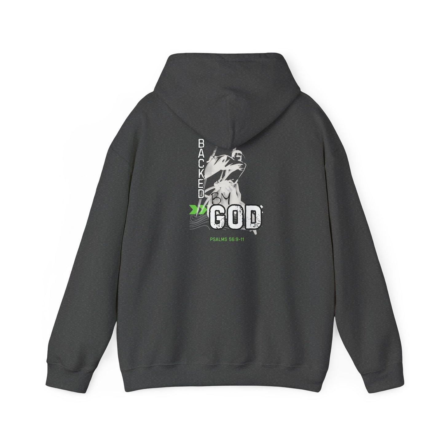 Backed By God Hoodie — Psalm 56:9-11 Faith Sweatshirt