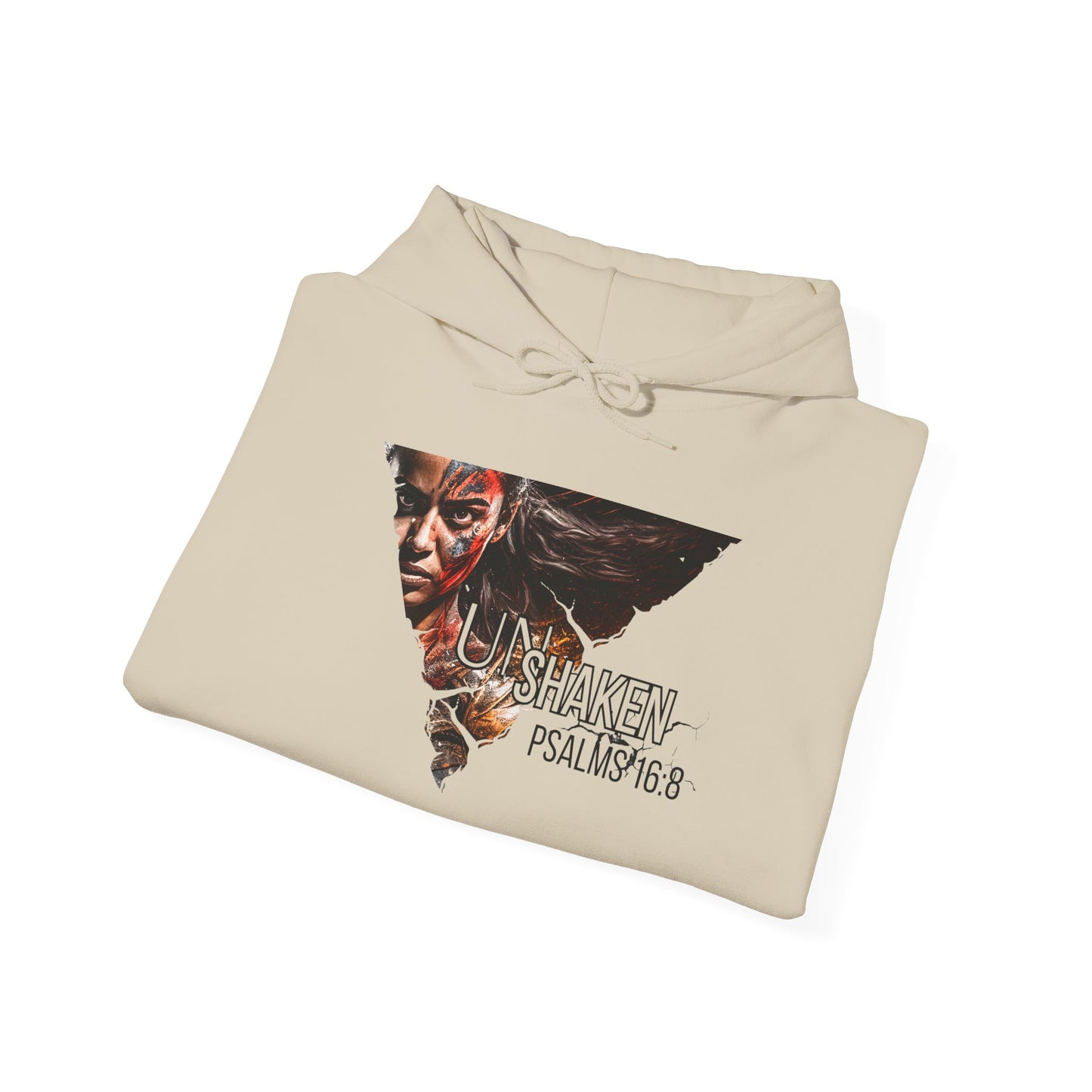 Unshaken Hoodie — Psalms 16:8 Christian Women's Faith Sweatshirt