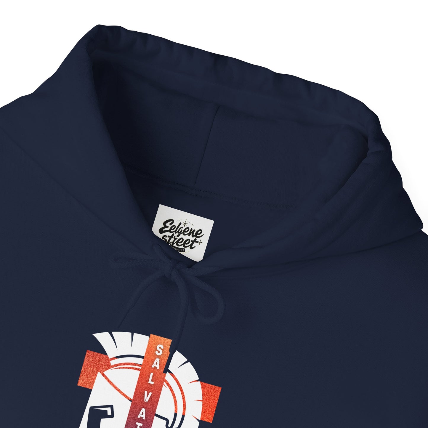 Christian Faith Hoodie with Roman 10:9 and Ephesians 6:17 Design