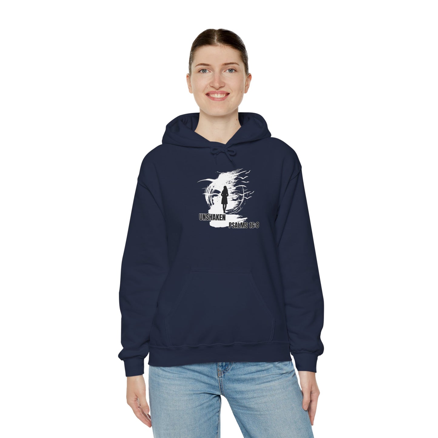 Unshaken Hoodie - Inspirational Psalm 16:8 Design for Women