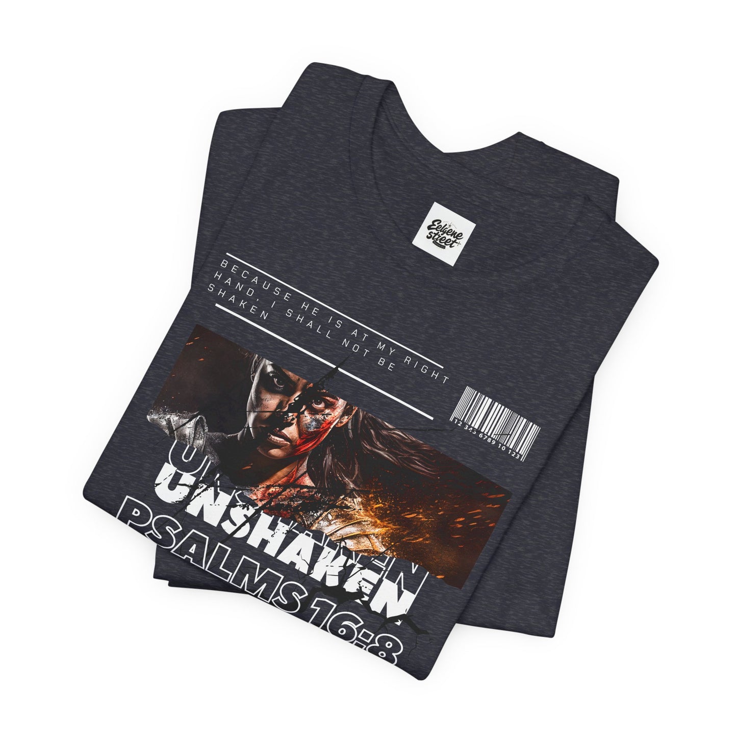 Unshaken Psalms 16:8 Tee — Faith-Inspired Women's Christian T-Shirt