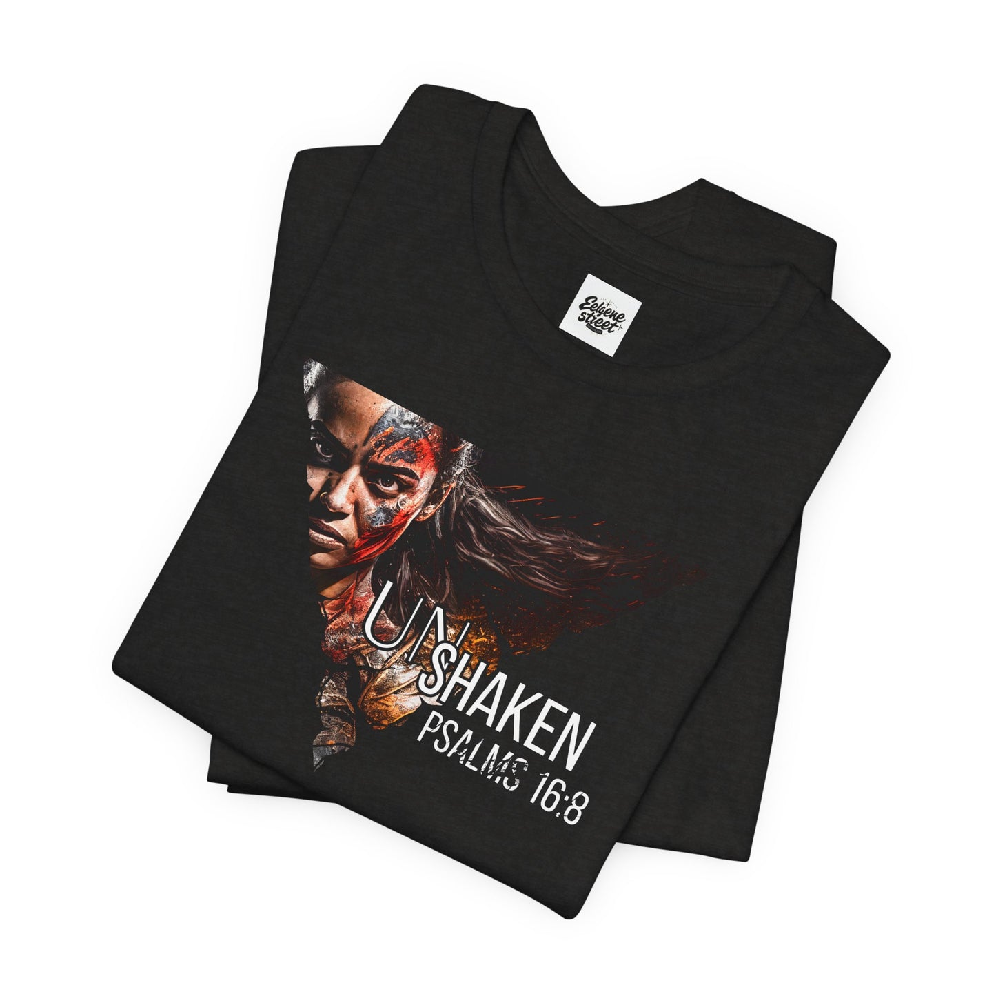 Unshaken Psalm 16:8 Tee — Faith-Inspired Women's Short Sleeve Shirt