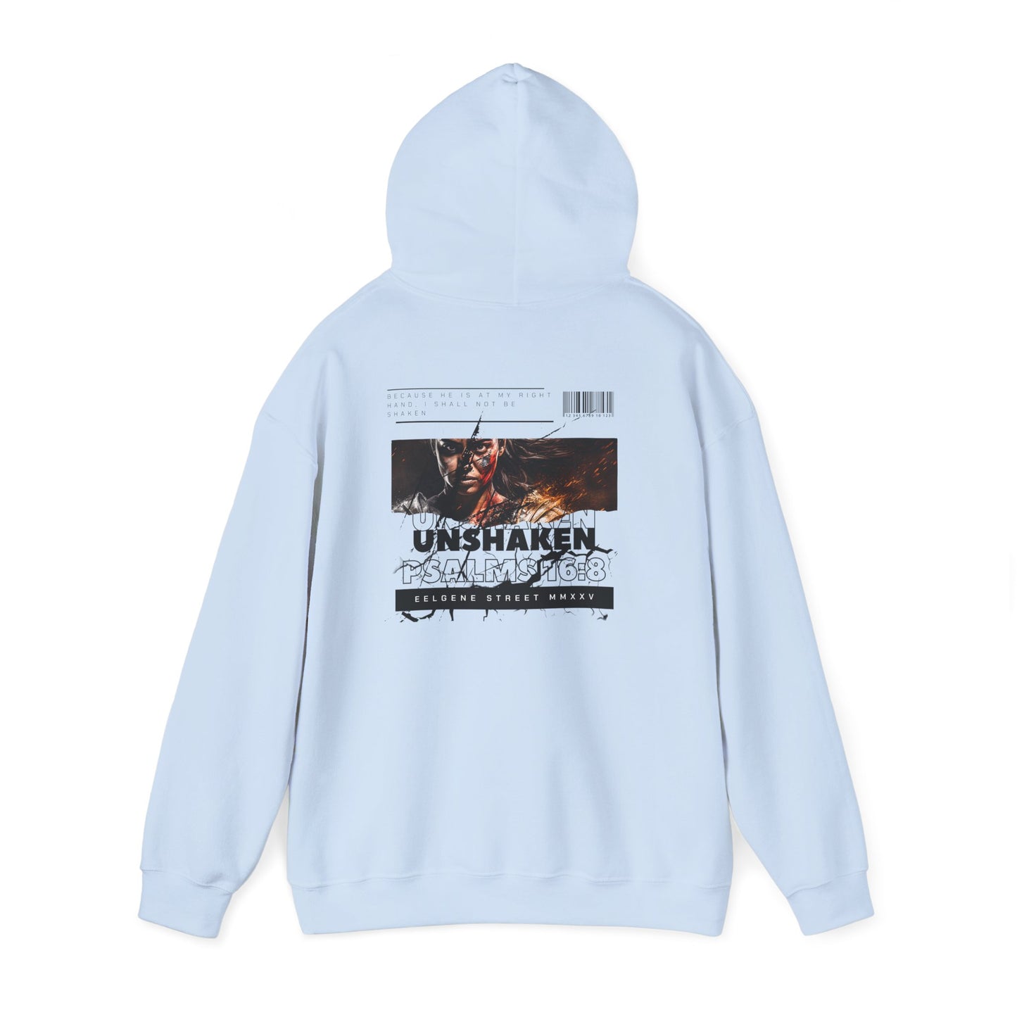 Unshaken Hoodie — Psalms 16:8 Christian Women's Faith Sweatshirt