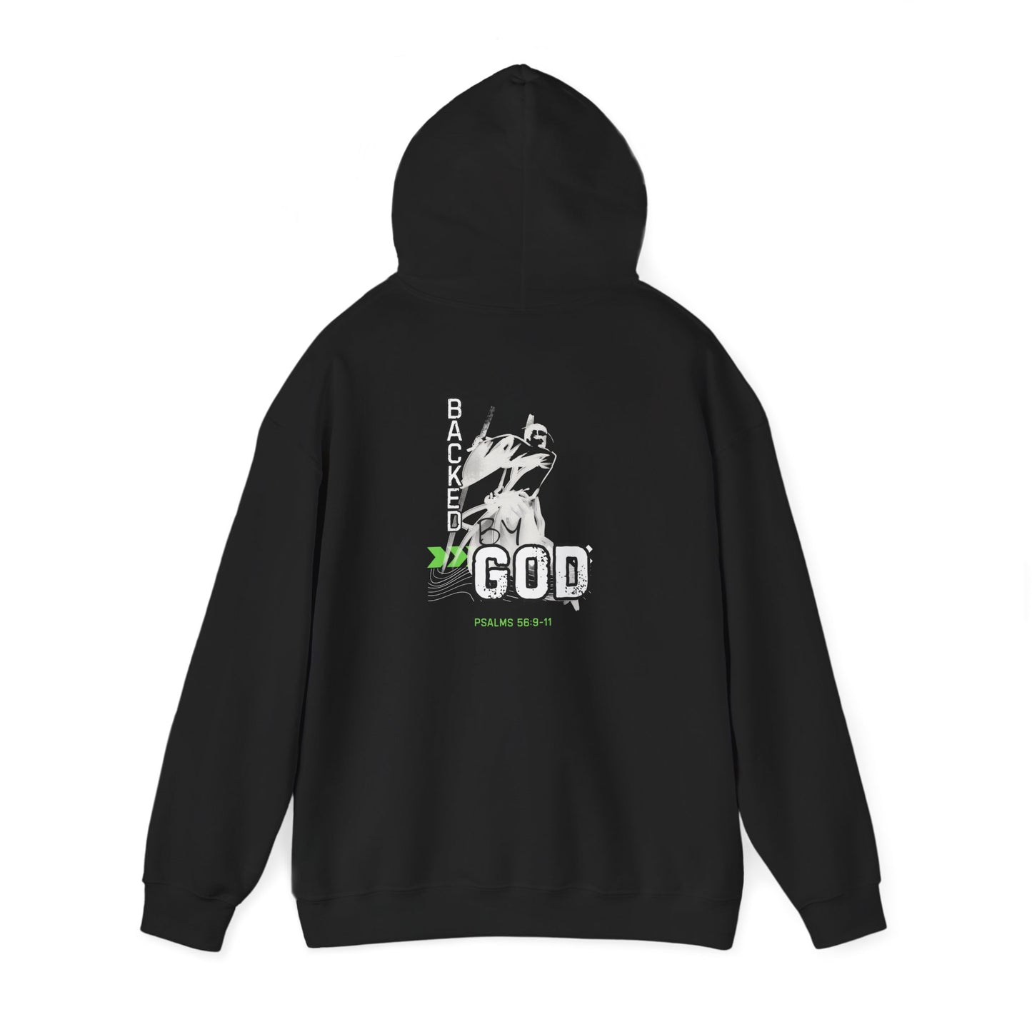 Backed By God Hoodie — Psalm 56:9-11 Faith Sweatshirt