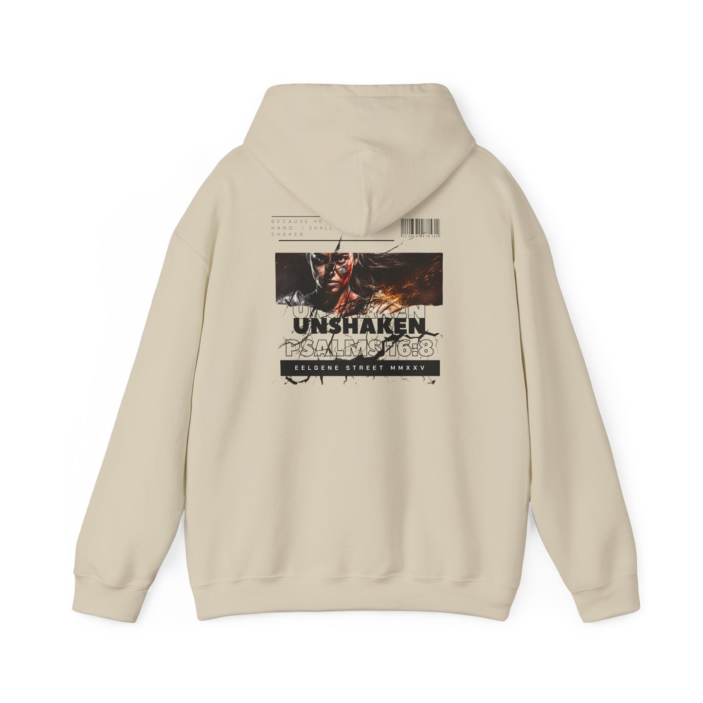 Unshaken Hoodie — Psalms 16:8 Christian Women's Faith Sweatshirt