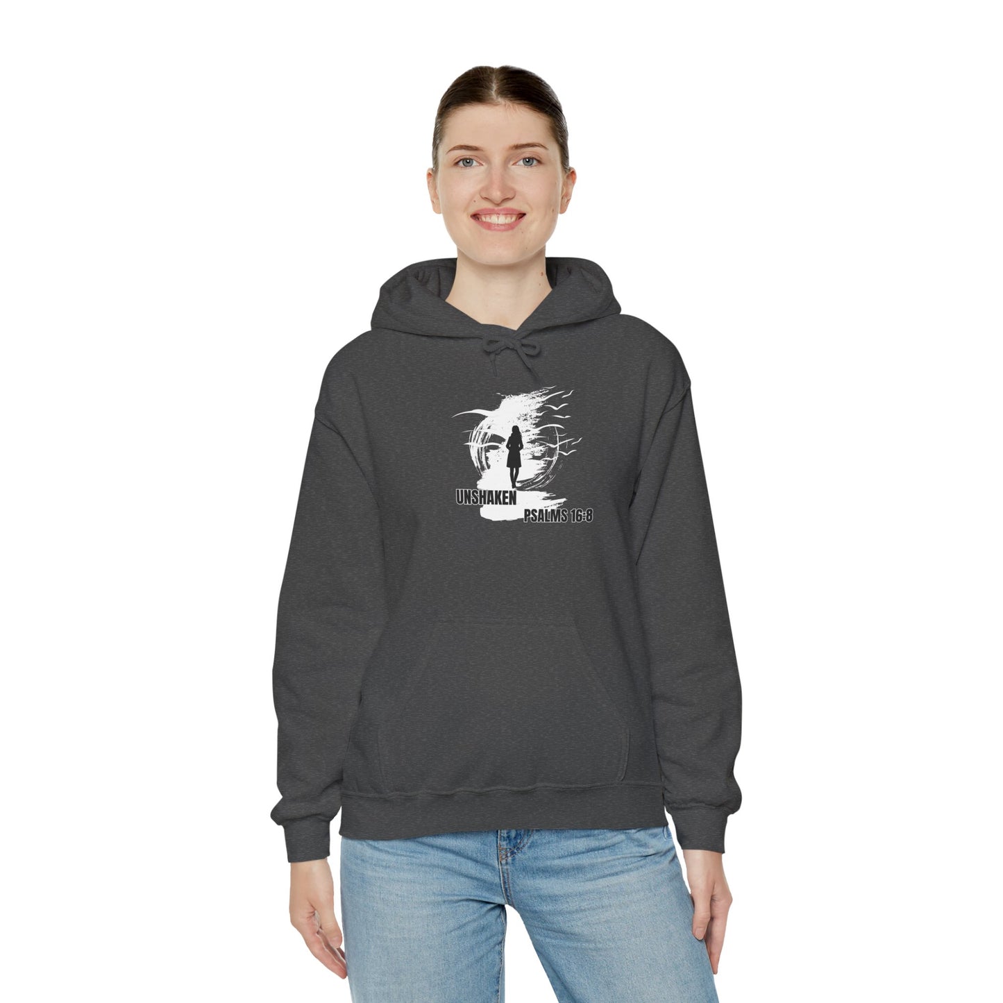 Unshaken Hoodie - Inspirational Psalm 16:8 Design for Women