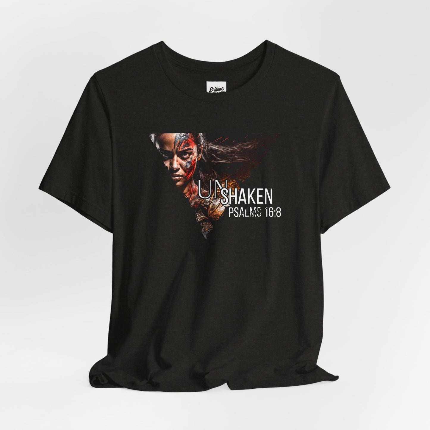 Unshaken Psalm 16:8 Tee — Faith-Inspired Women's Short Sleeve Shirt