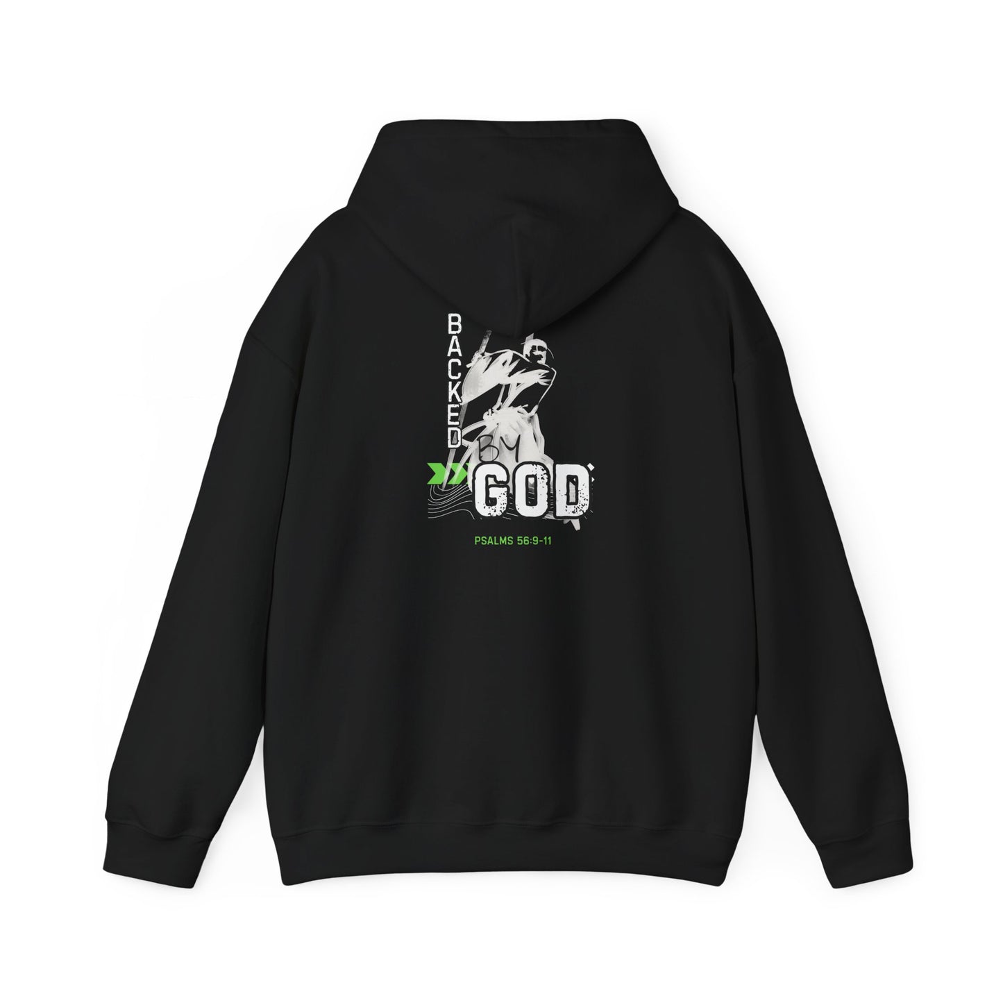 Backed By God Hoodie — Psalm 56:9-11 Faith Sweatshirt