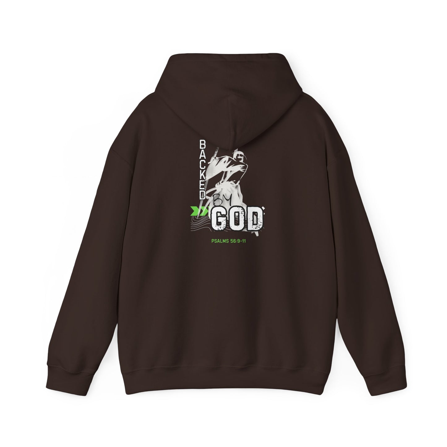 Backed By God Hoodie — Psalm 56:9-11 Faith Sweatshirt
