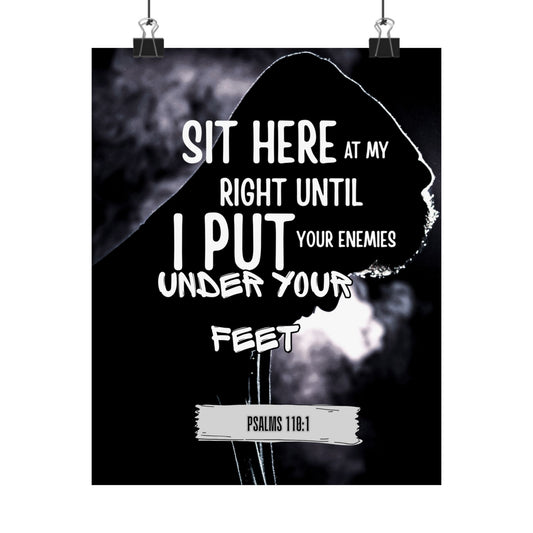 Vertical Poster - Psalm 110:1 God's Authority and Power Statement Design