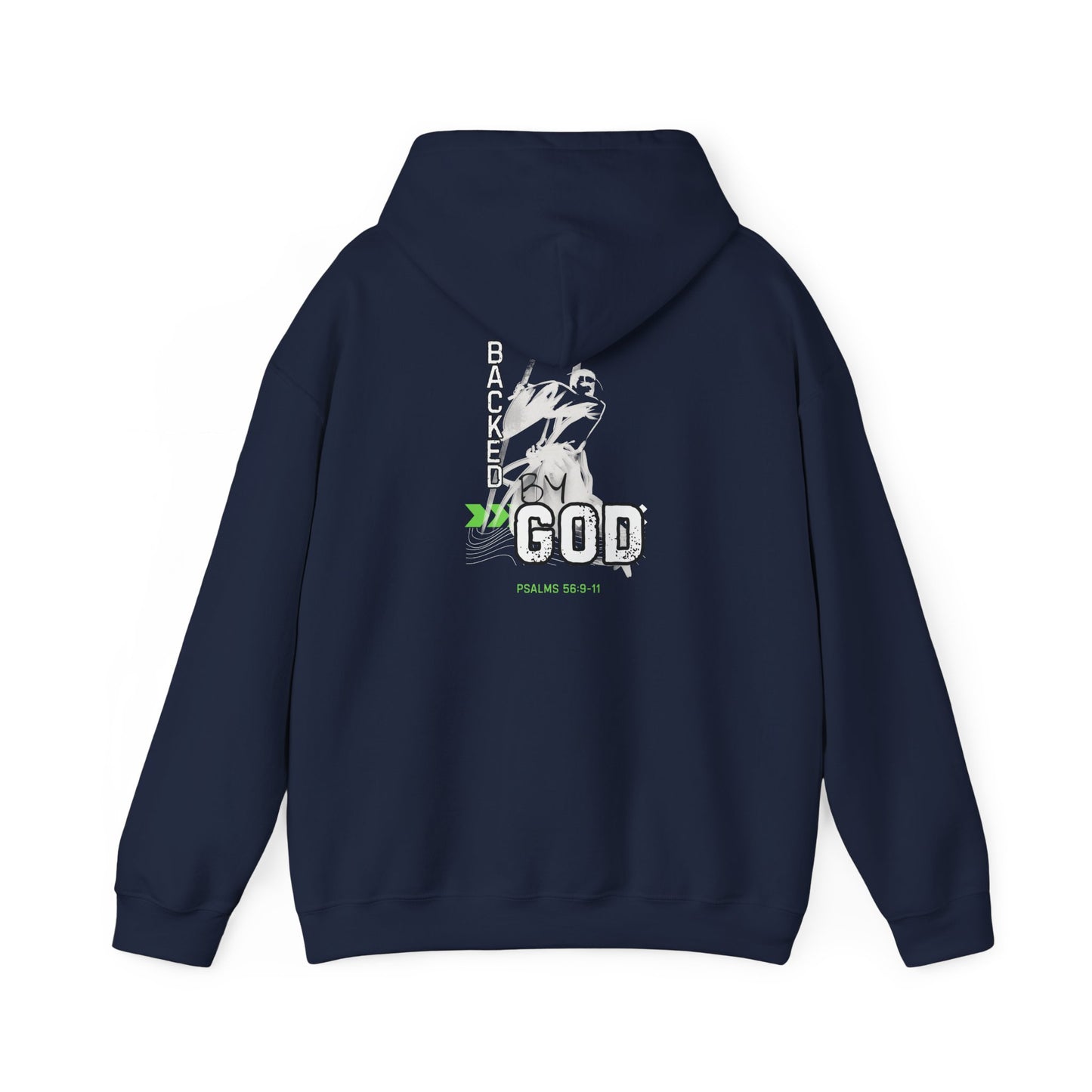 Backed By God Hoodie — Psalm 56:9-11 Faith Sweatshirt