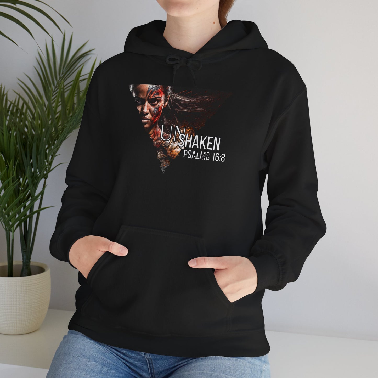 Unshaken Psalms 16:8 Hoodie — Women's Faith Sweatshirt