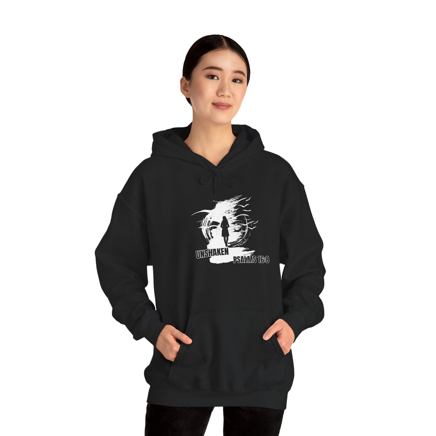 Unshaken Hoodie - Inspirational Psalm 16:8 Design for Women
