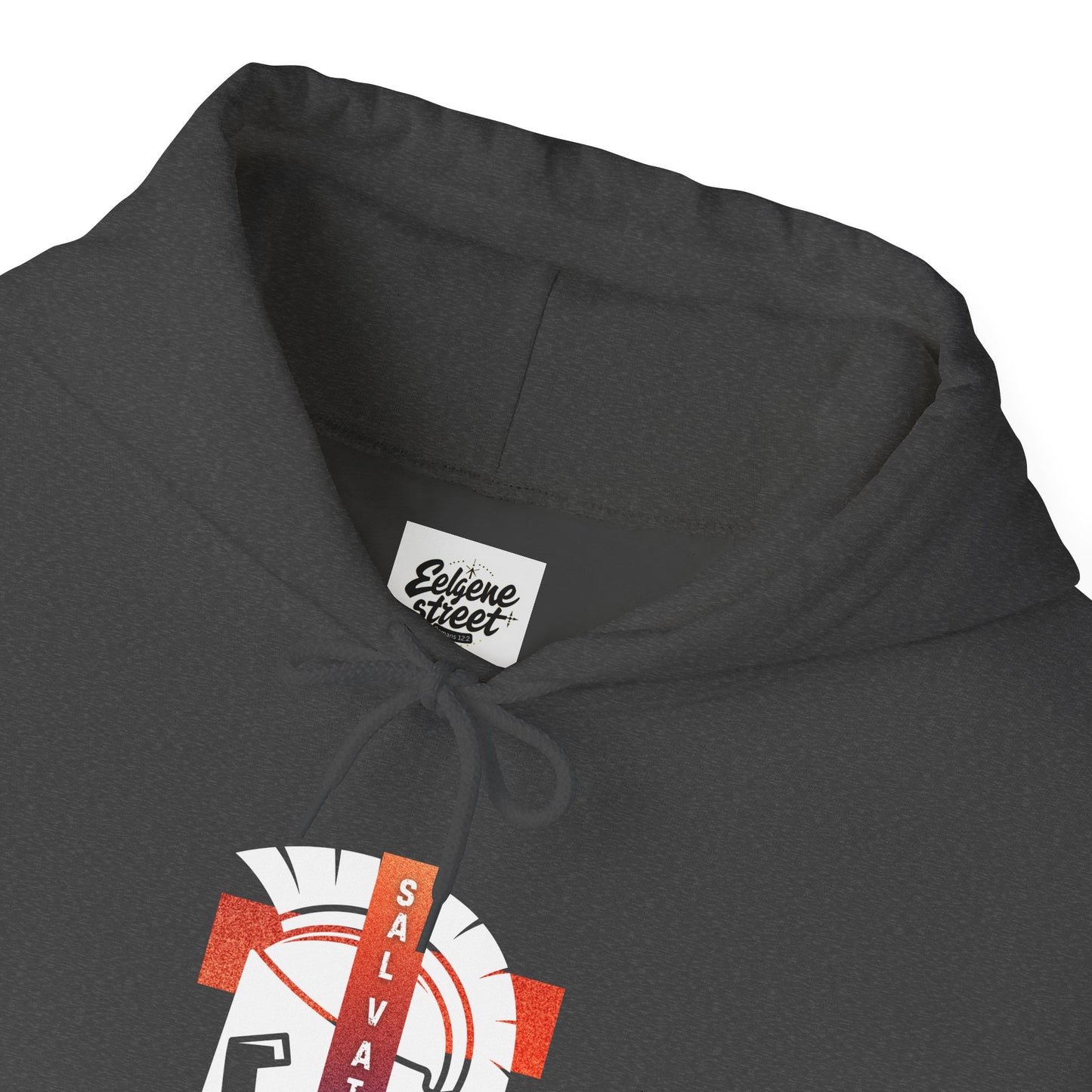 Christian Faith Hoodie with Roman 10:9 and Ephesians 6:17 Design