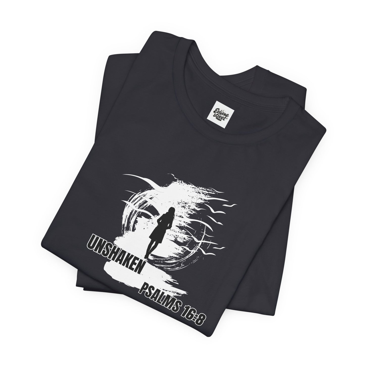 Unisex Tee - Unshaken in God's Presence Inspired by Psalms 16:8 - Women