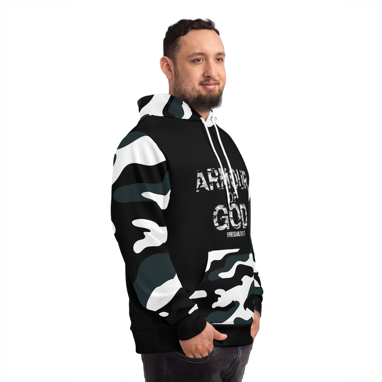 Armour of God Hoodie — Ephesians 6:11-17 Spiritual Protection Back Print