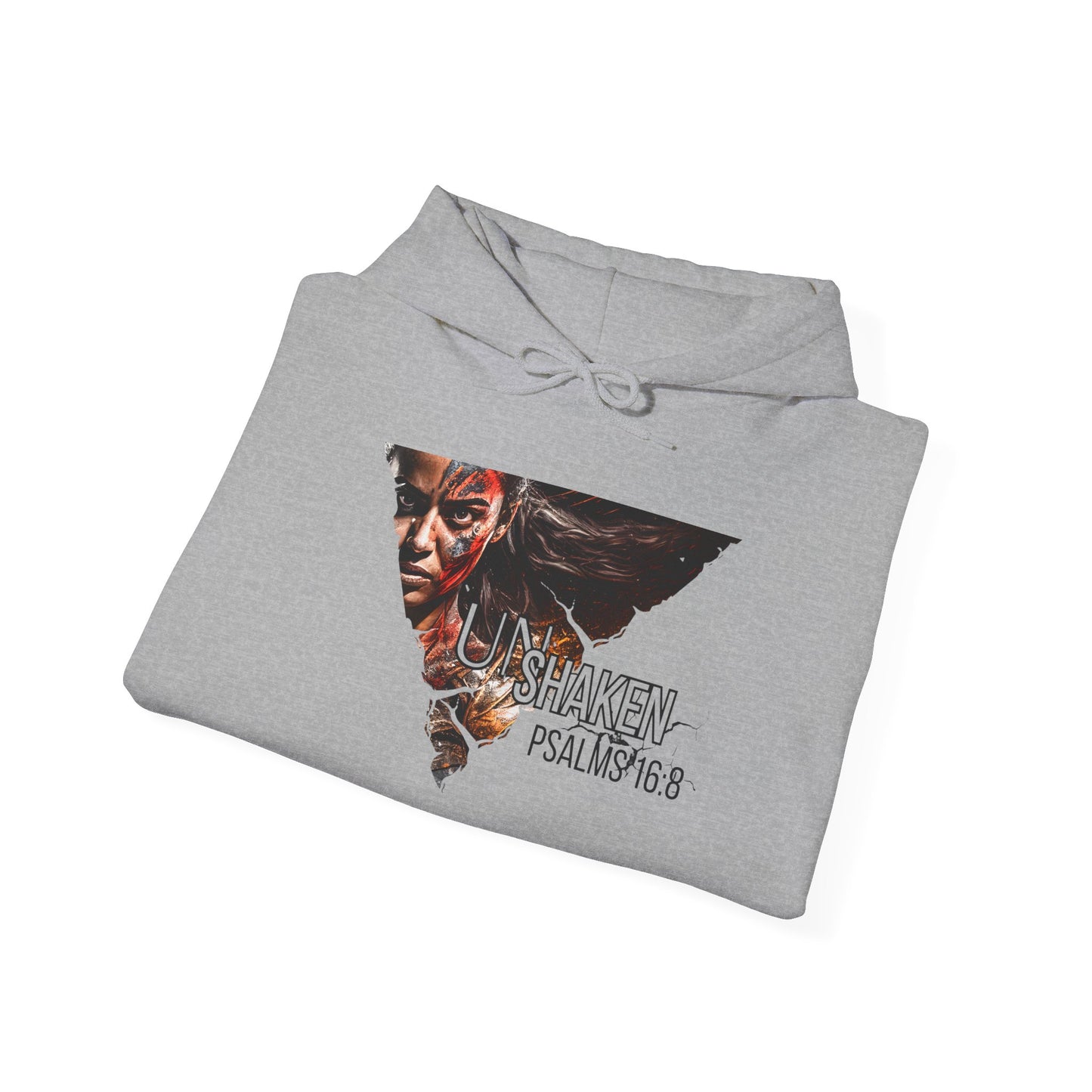 Unshaken Hoodie — Psalms 16:8 Christian Women's Faith Sweatshirt