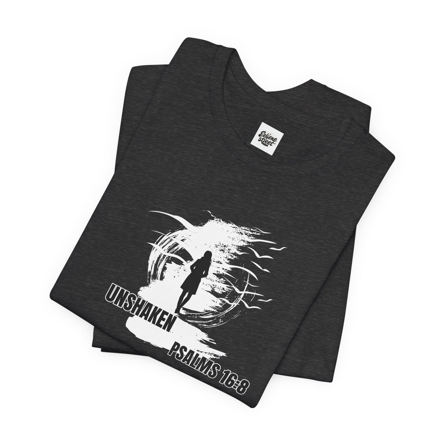 Unisex Tee - Unshaken in God's Presence Inspired by Psalms 16:8 - Women