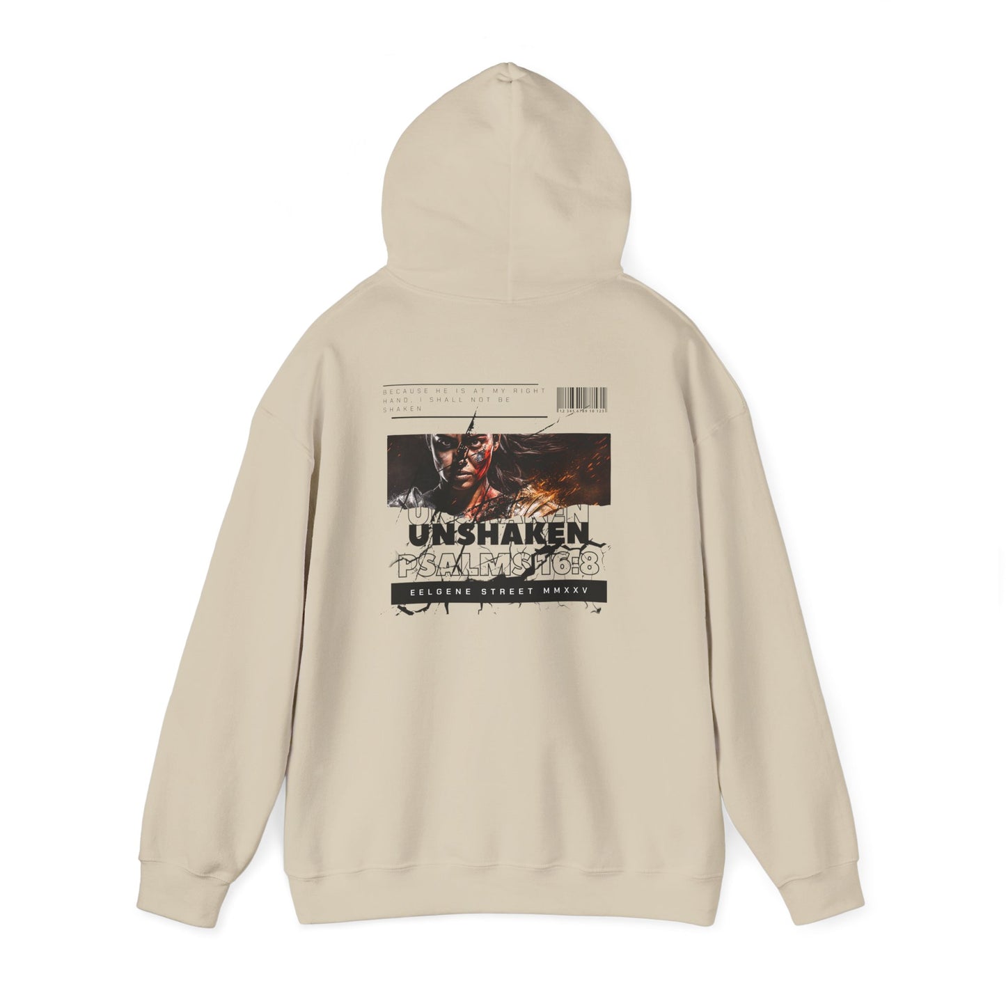 Unshaken Hoodie — Psalms 16:8 Christian Women's Faith Sweatshirt