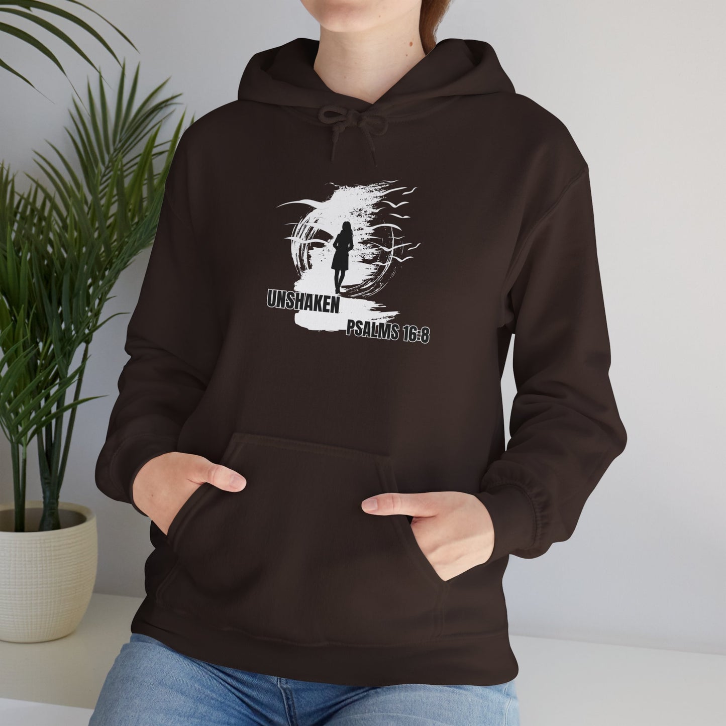 Unshaken Hoodie - Inspirational Psalm 16:8 Design for Women